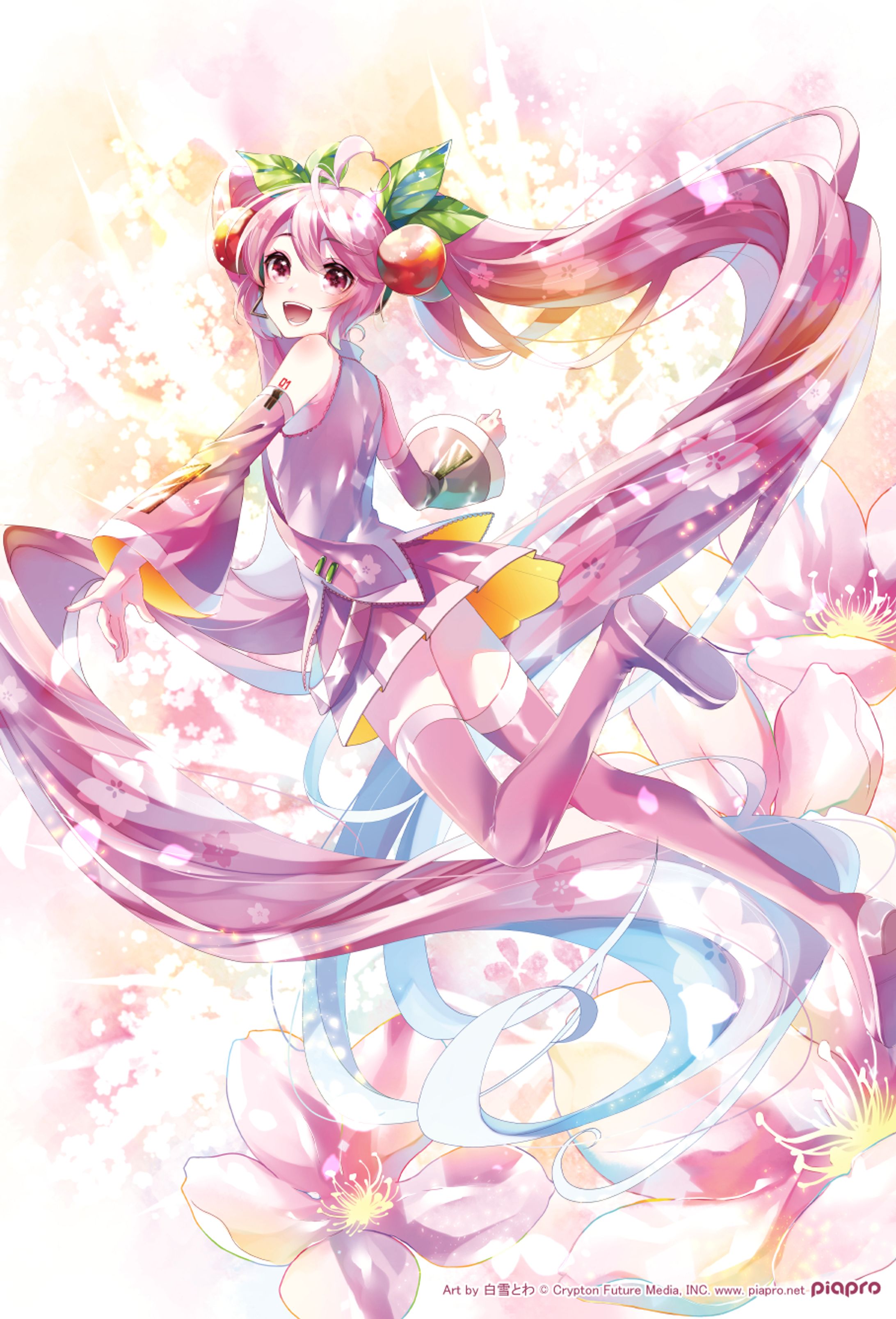 スポーツ報知様_桜ミク特別号ポスターイラスト-1