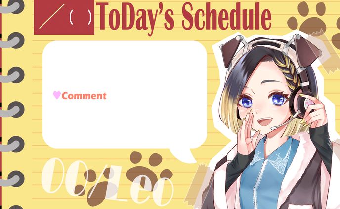 キャラクターイラスト＋当日スケジュール表サンプル
