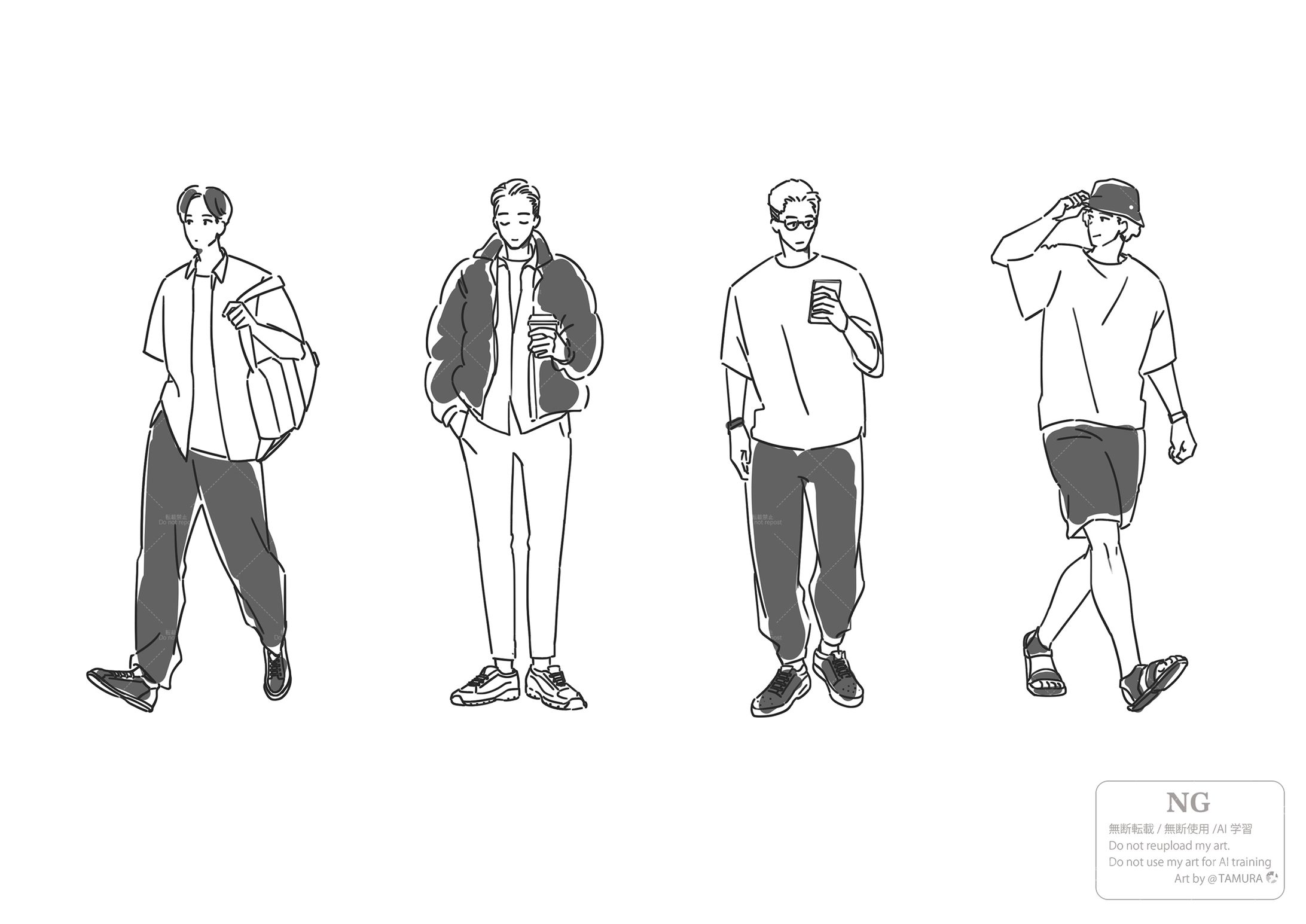 シンプル男性イラストカット-1