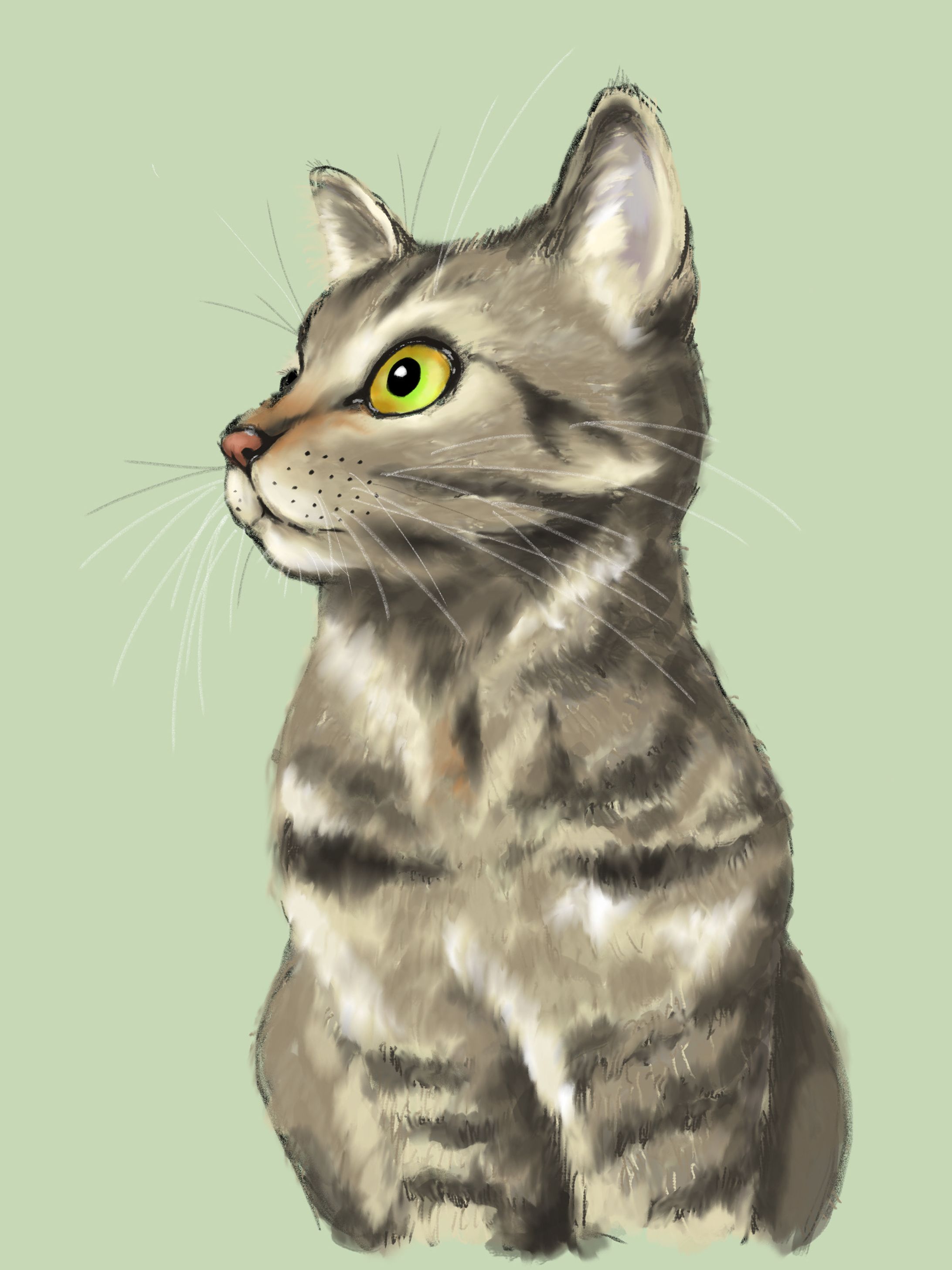 猫の絵①油彩風-1
