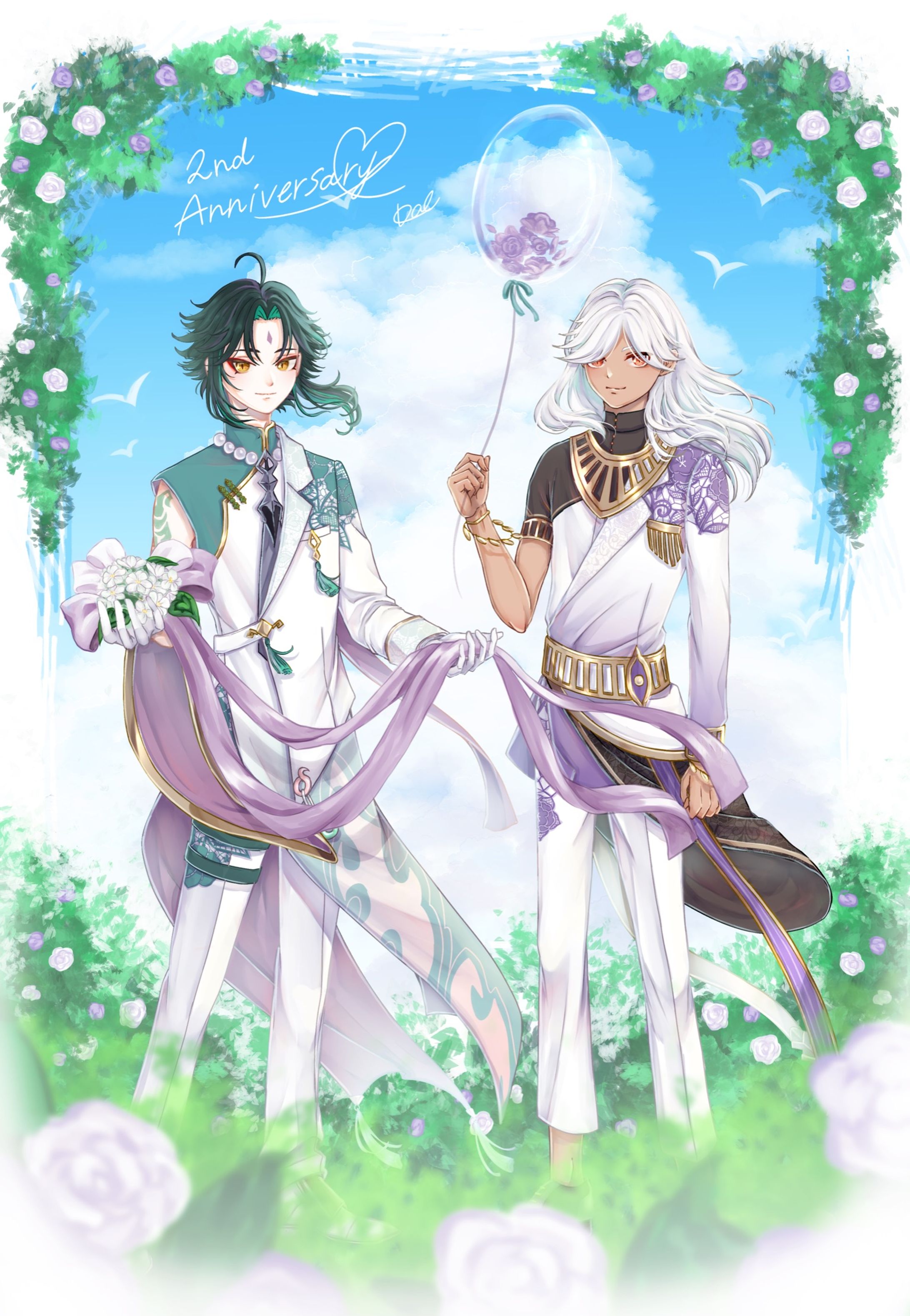 原神 魈＆セノ FA 衣装デザイン＋1枚絵-1