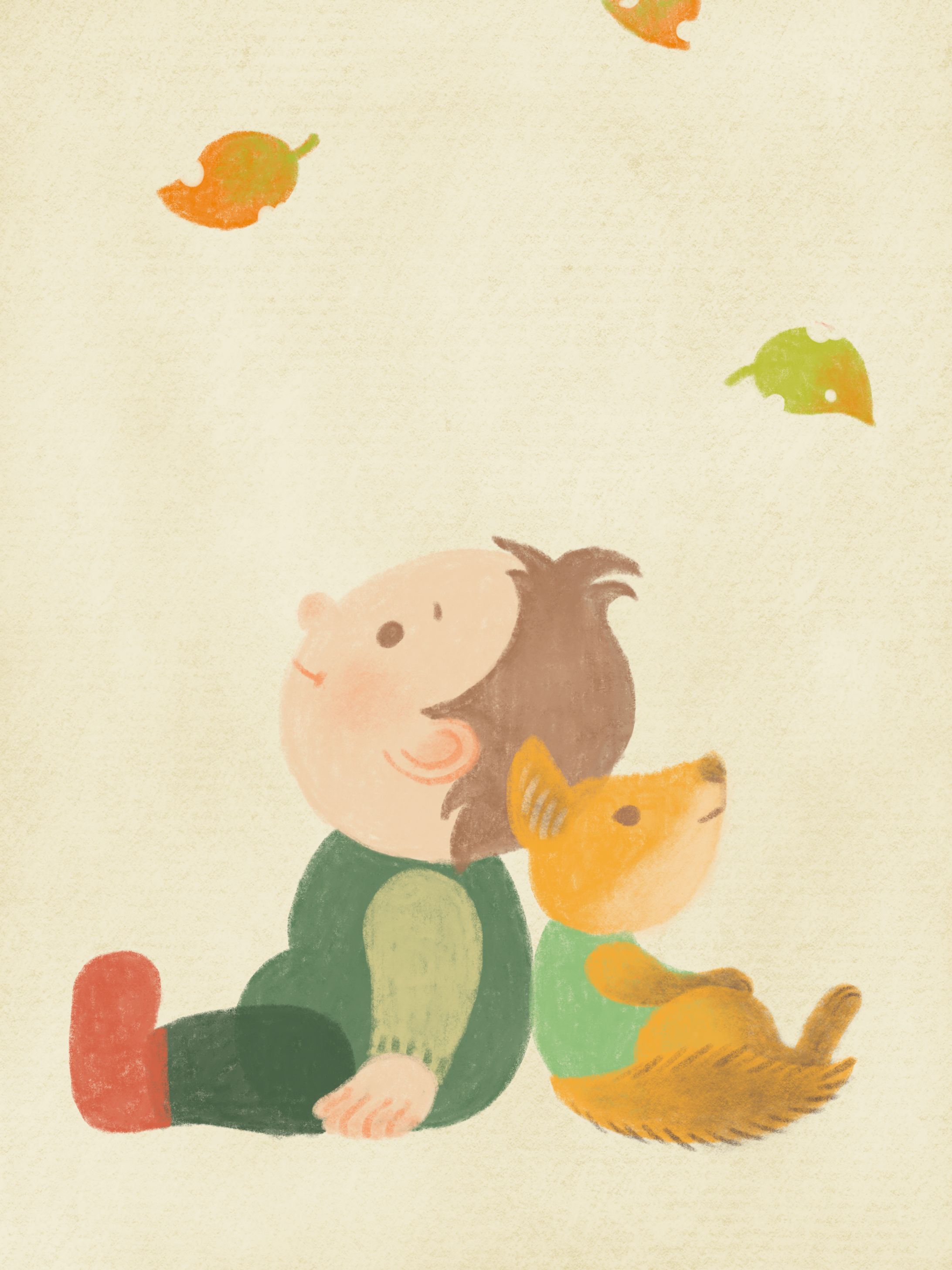 オリジナルデジタルイラスト　「落ち着く二人」-1