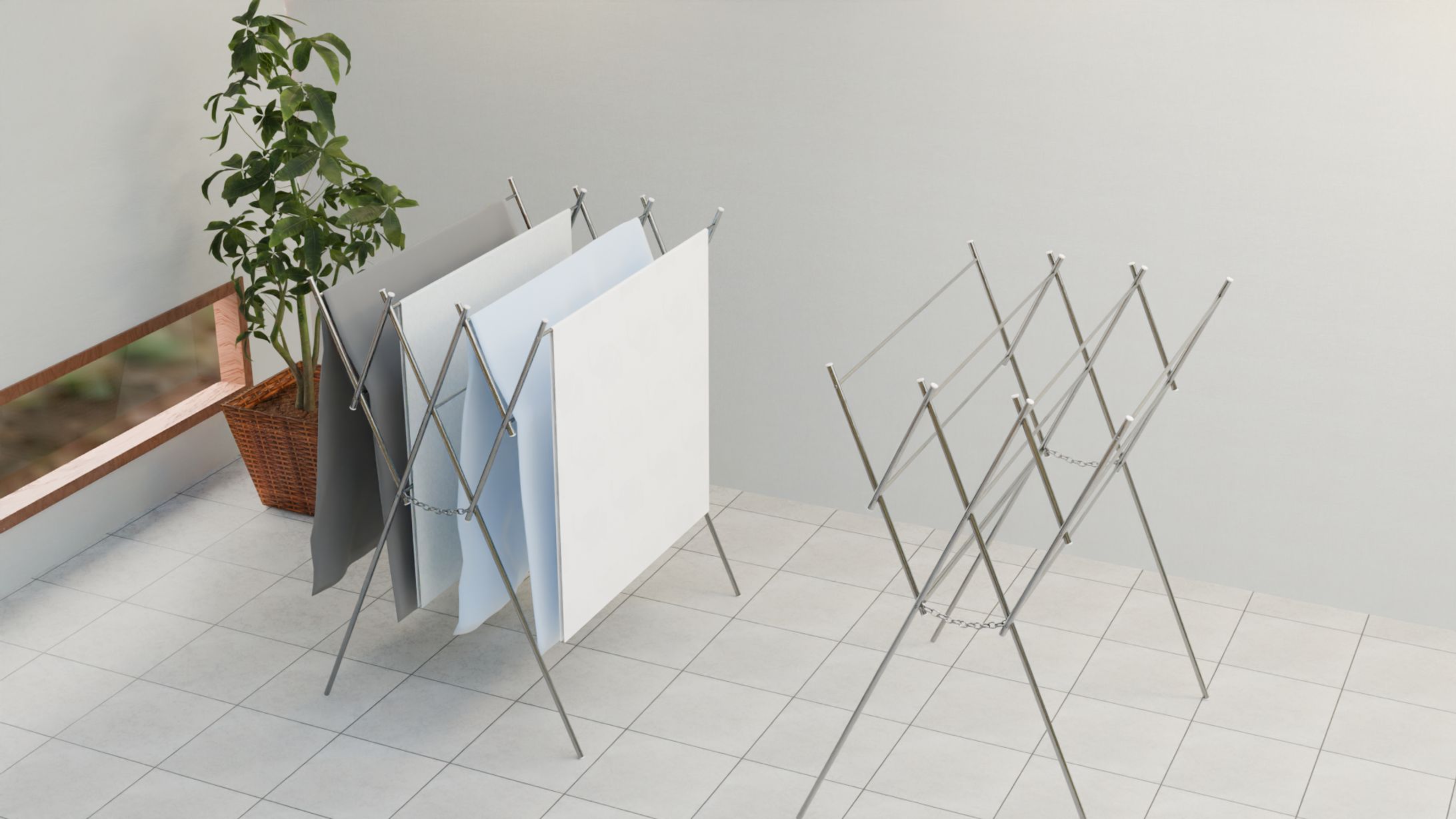 【3DCG】生活の写実 - タオル干しスタンド-1