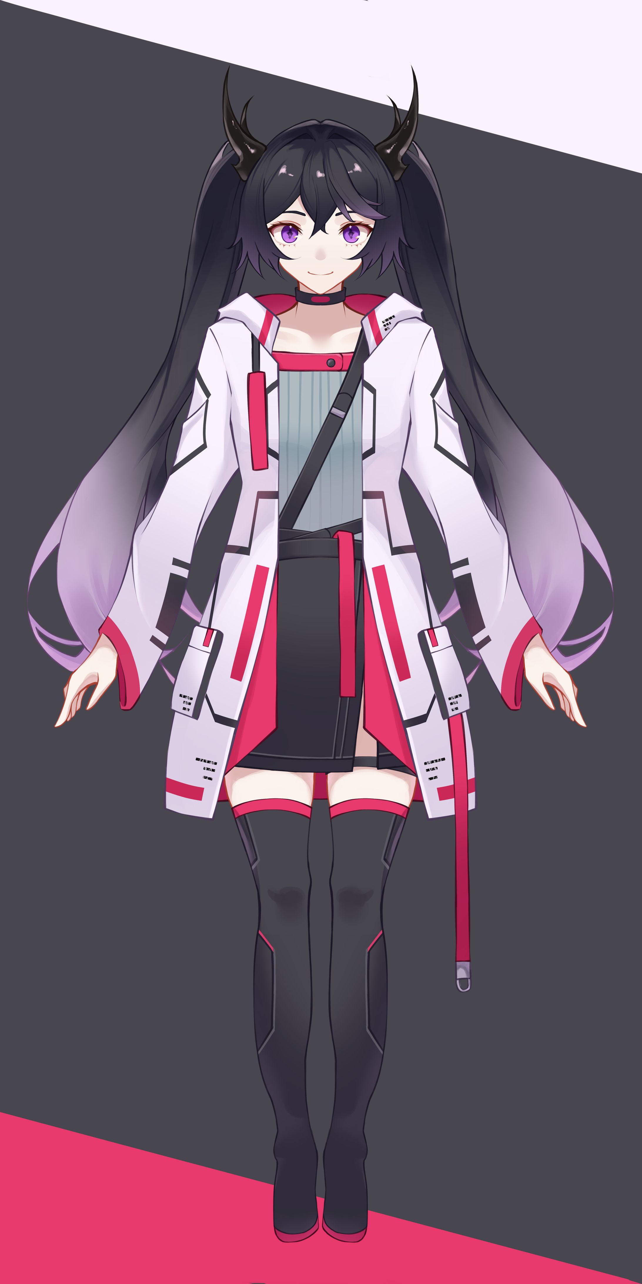 【Vtuberモデル】SF風角の生えた女の子-1