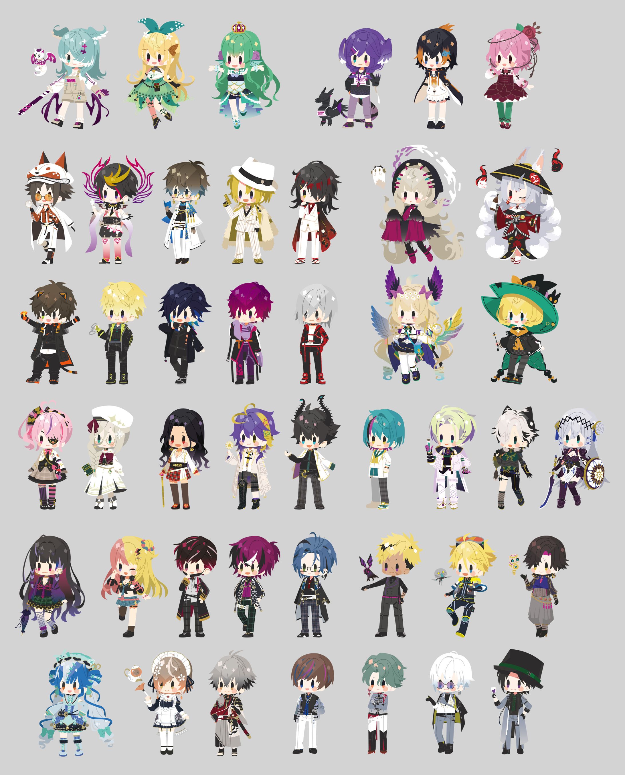 A：にじさんじEN全員分のデフォルメイラストのファンアート-1