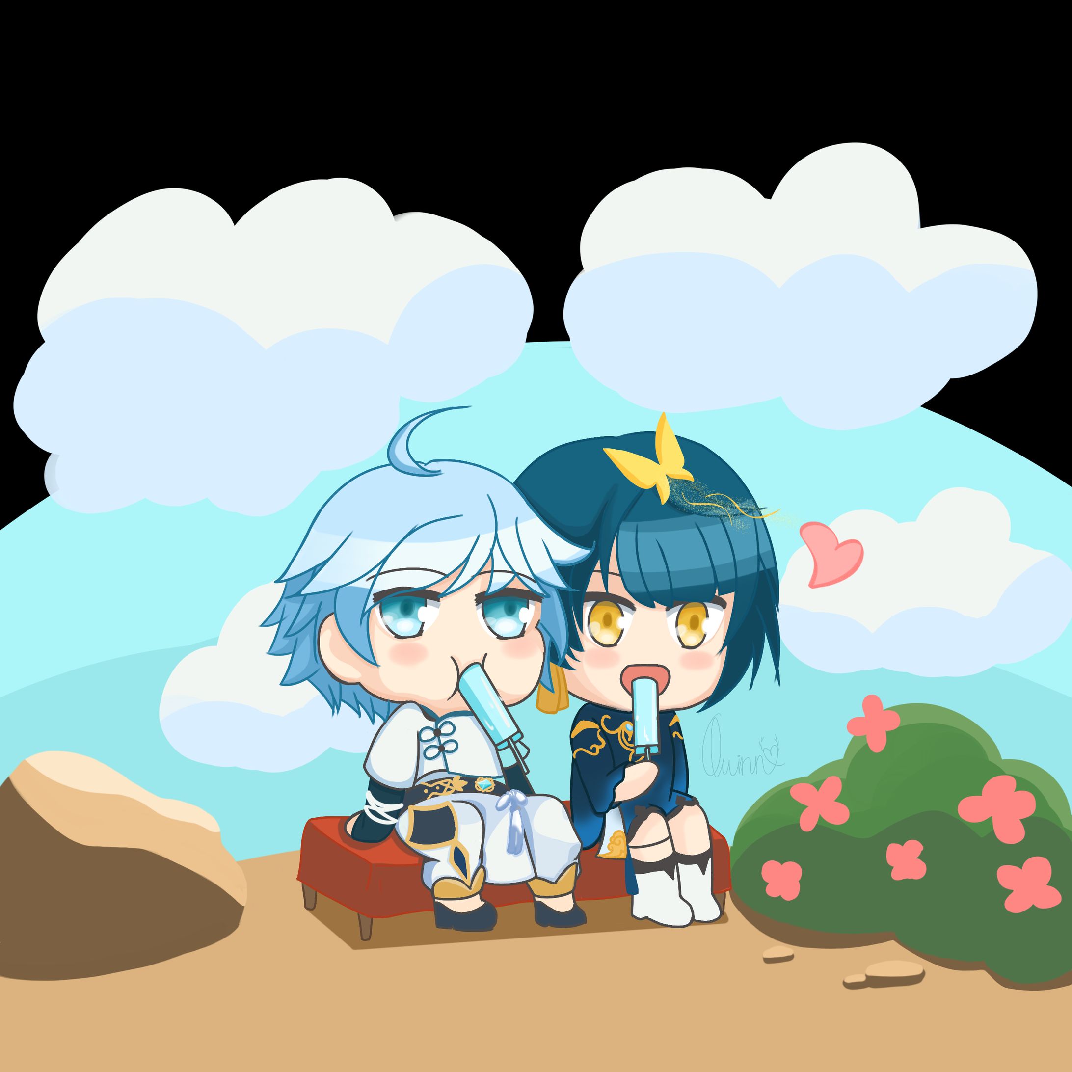 Chibi Chongyun and Xinqiu-1