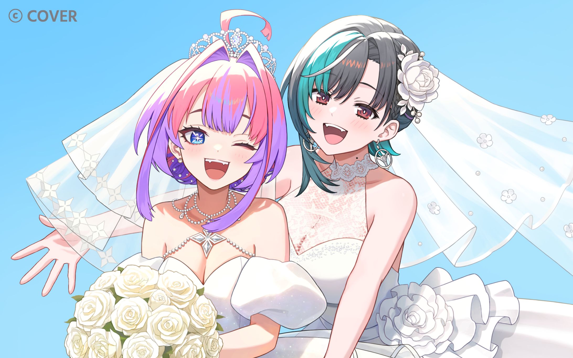 ホロライブ所属・綺々羅々ヴィヴィ様、輪堂千速様MVイラスト-1