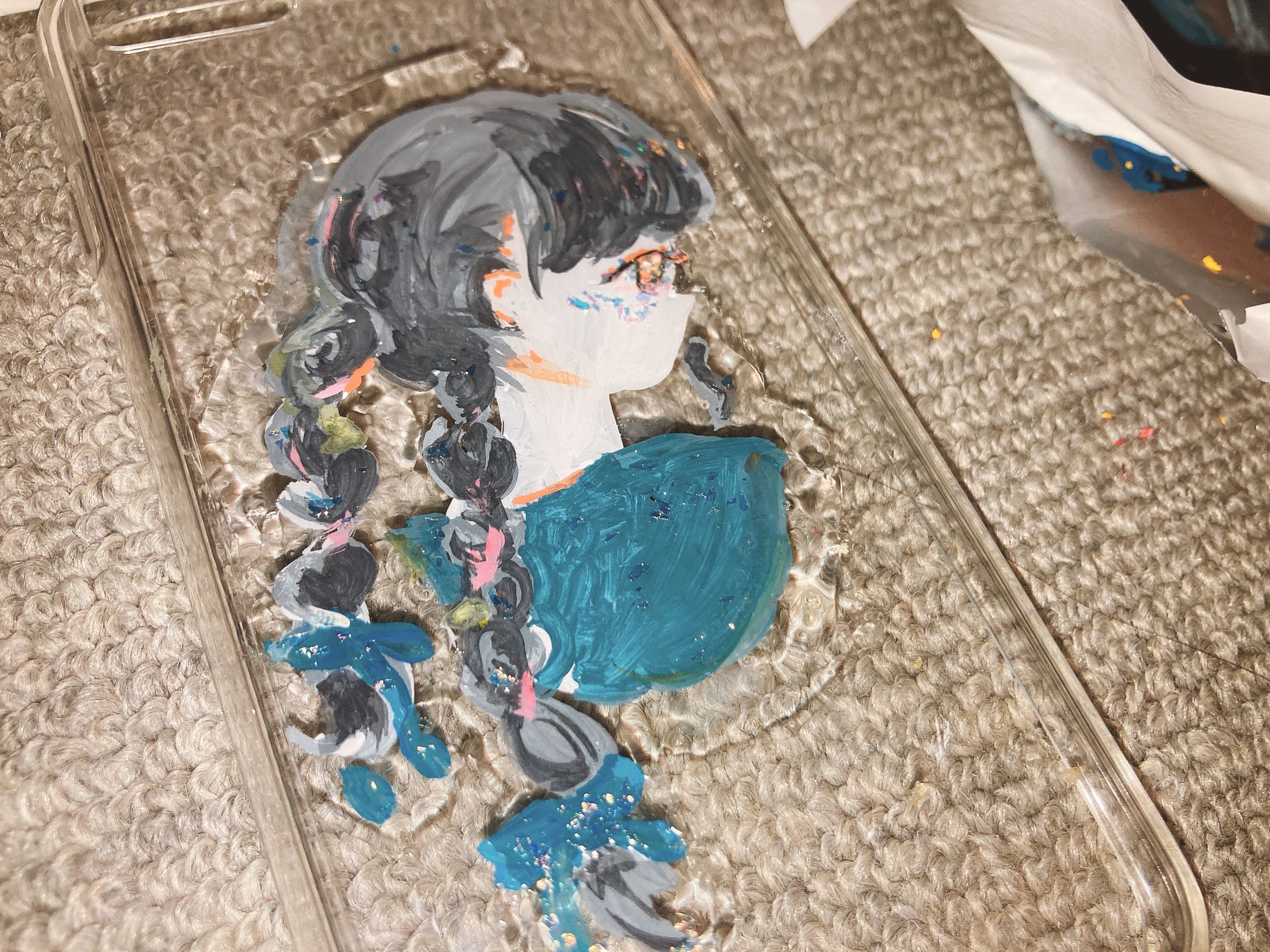 iPhoneケースにアクリル絵の具-1