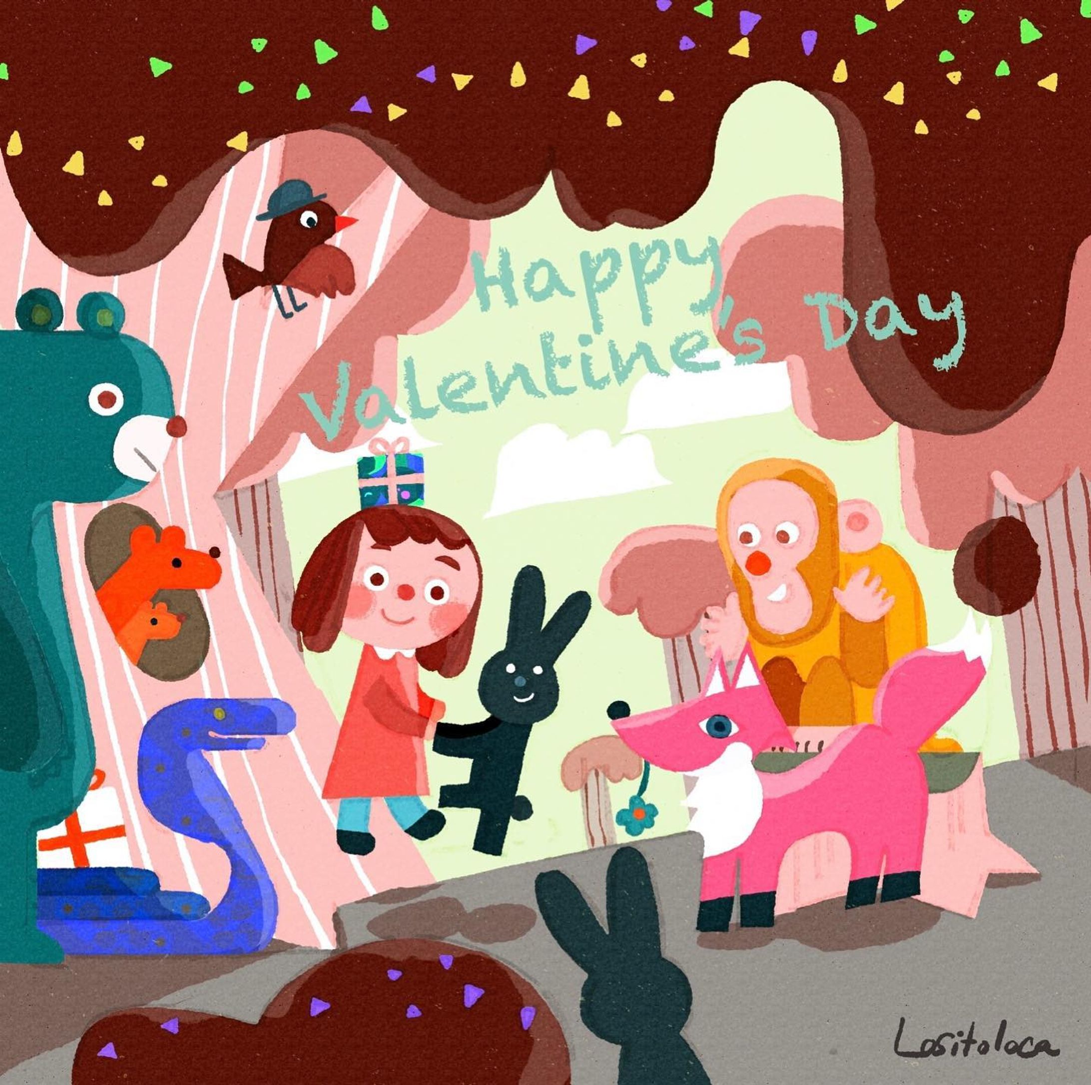 .
＼happy Valentine's Day！／❤︎
.
.
.
#happyvalentinesday #valentines #valentine #❤︎ #lositoloca #illustration #illustrator #animal #character-1