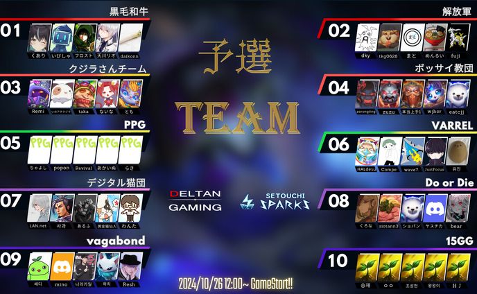 Deltangaming主催大会　SNS向け告知画像