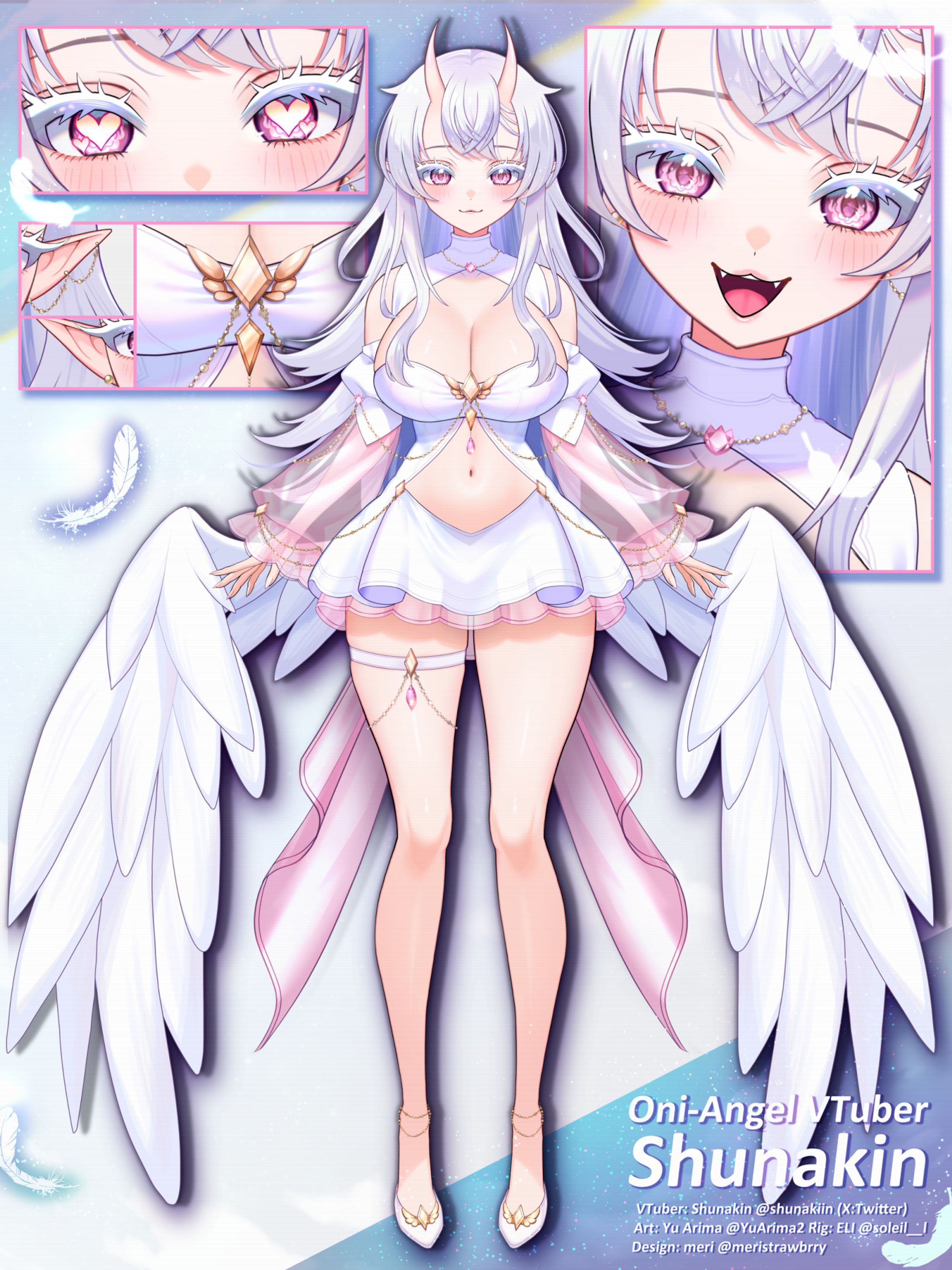 ご依頼: Live2D Art: Oni-Angel VTuber Shunakin -1