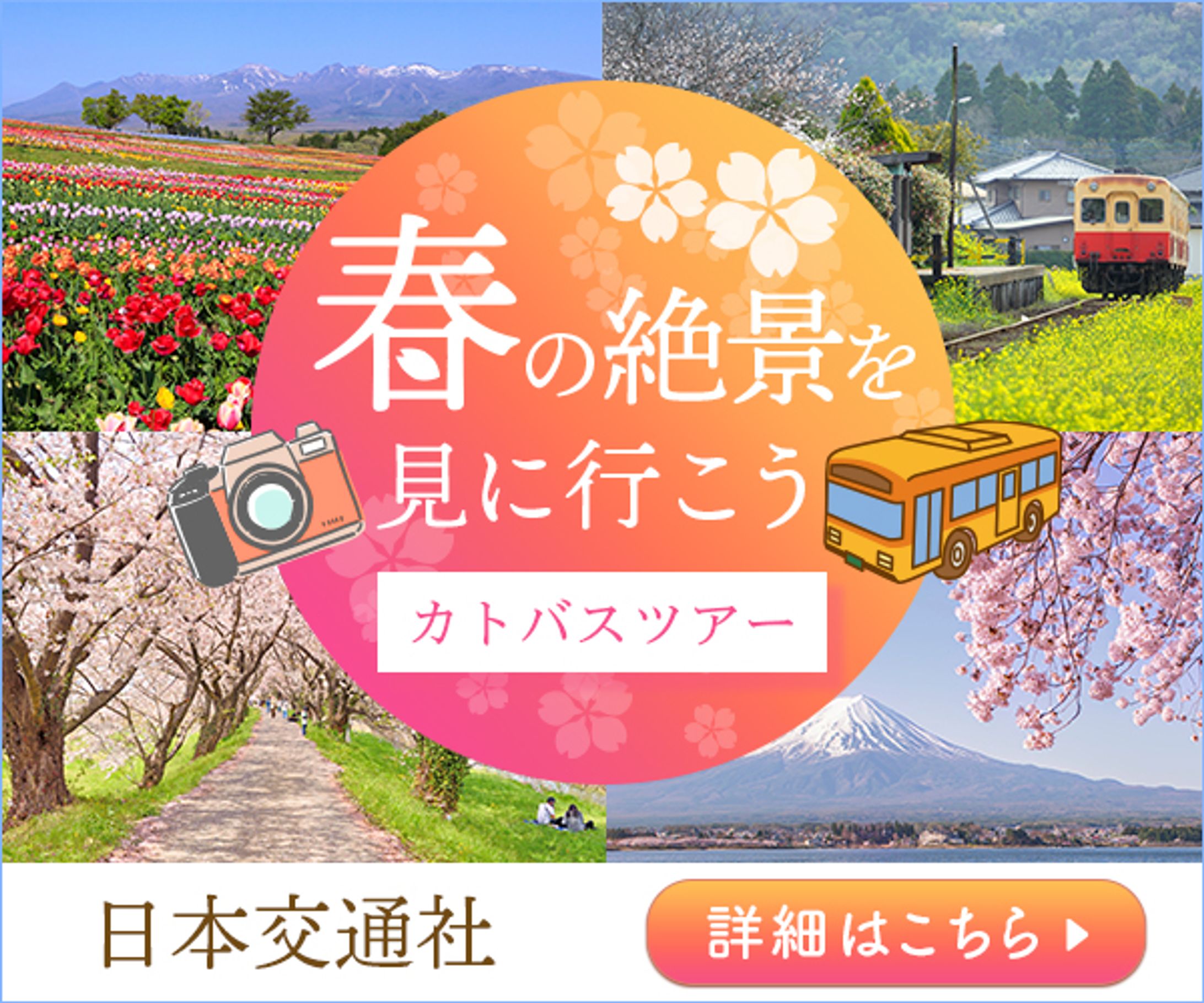 旅行広告バナー：春の絶景バスツアー-1