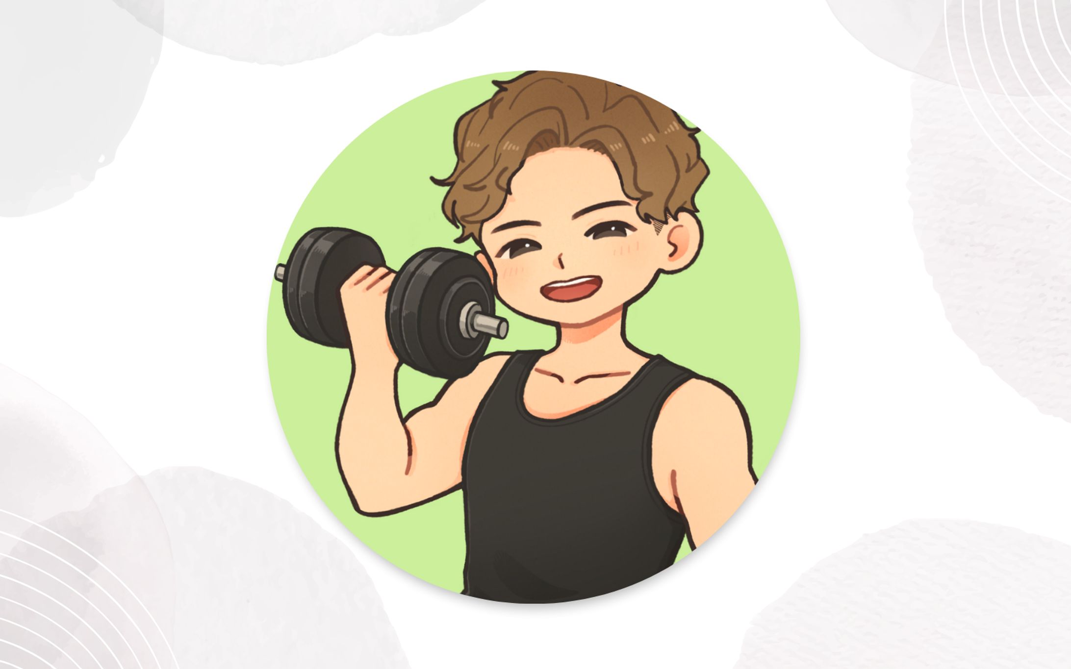 北海道で筋トレしてる人。様／似顔絵アイコン-1