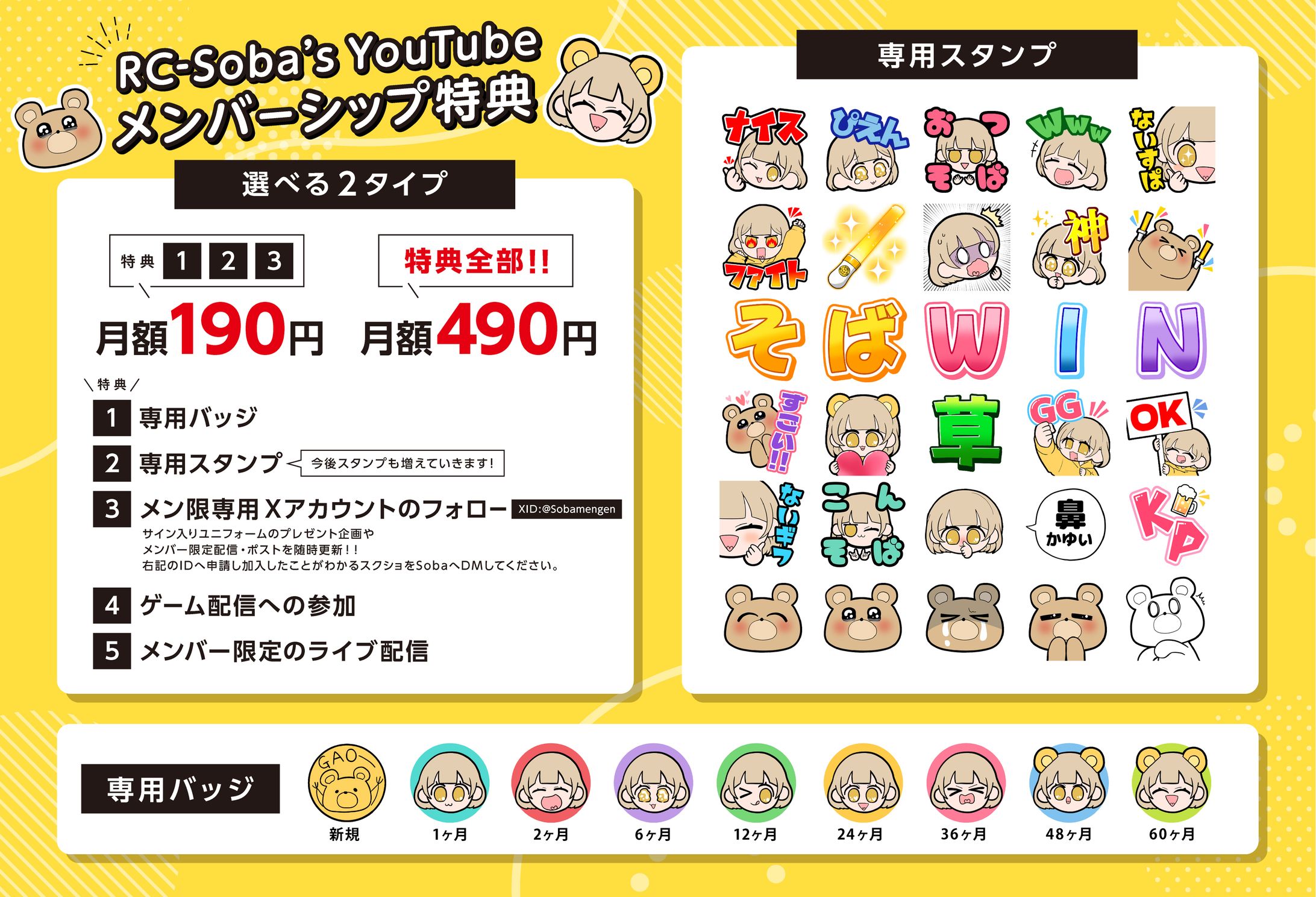 【株式会社REJECT様】第五人格部門 Soba選手YouTubeメンバーシップ バッジ/スタンプ/告知画像-1