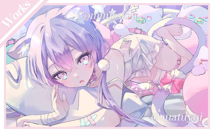 〖works〗にゃんだ・ねむりめ様  配信用イラスト