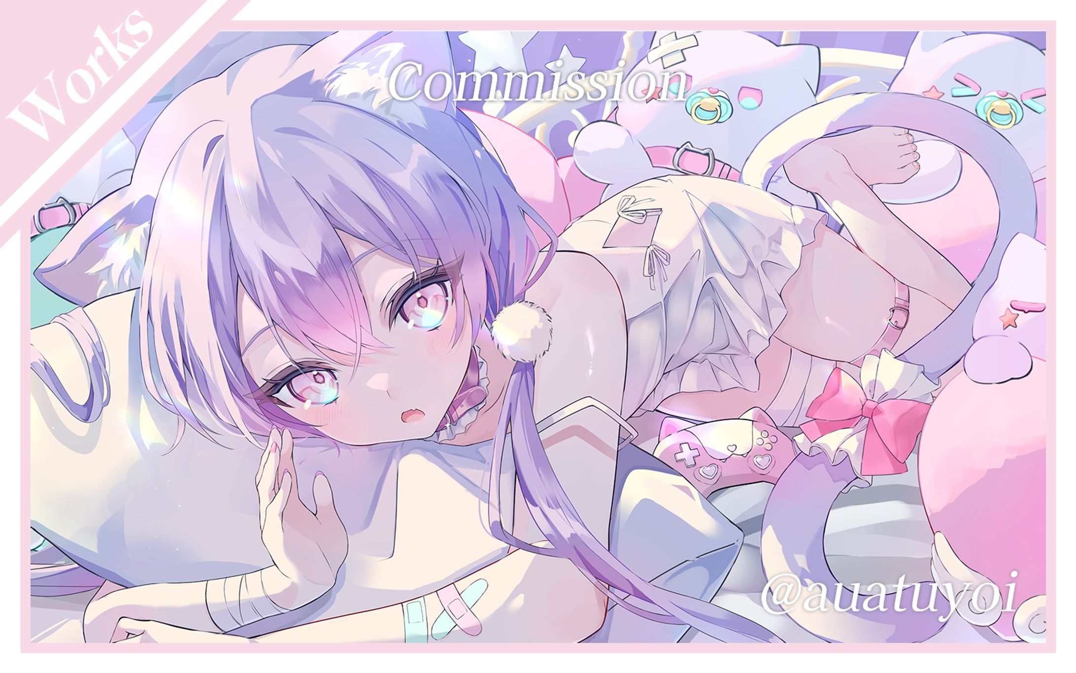 〖works〗にゃんだ・ねむりめ様  配信用イラスト-1