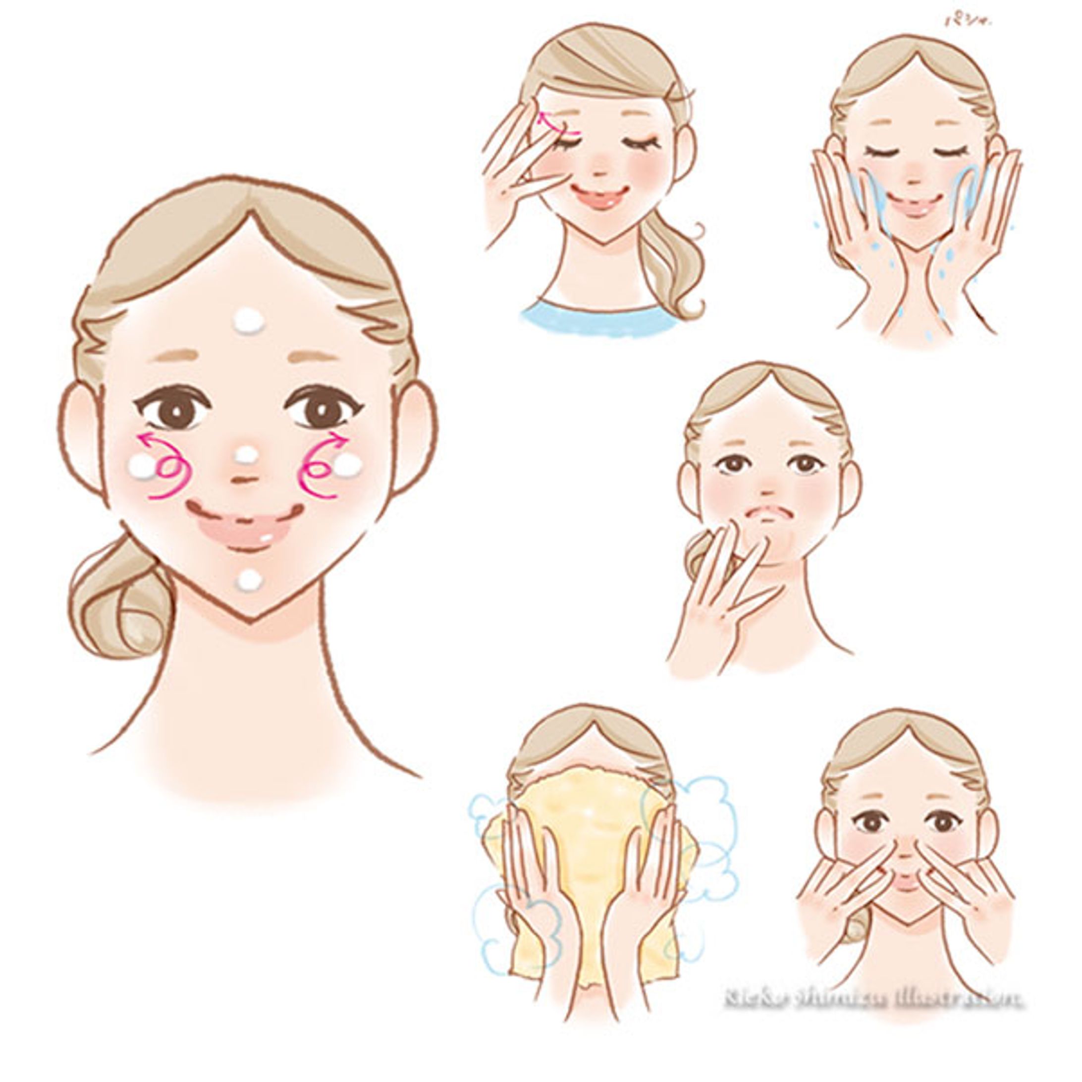 メッセプラス残暑号_美容How toイラスト-1