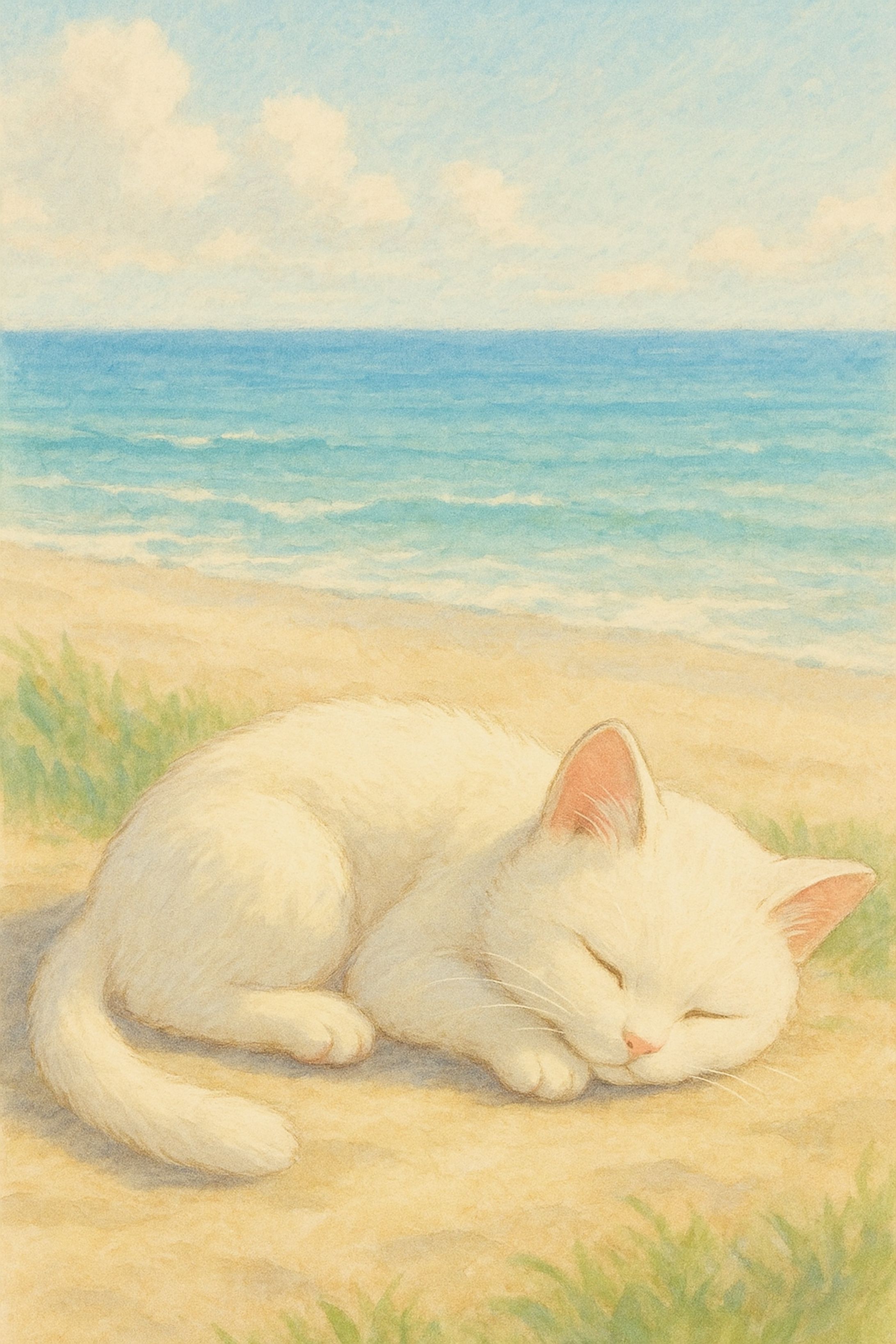 手書きいたスト風　猫-1