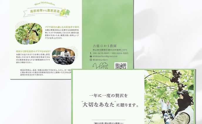 [works]ぶどう農園のショップカード（ポストカードサイズ）