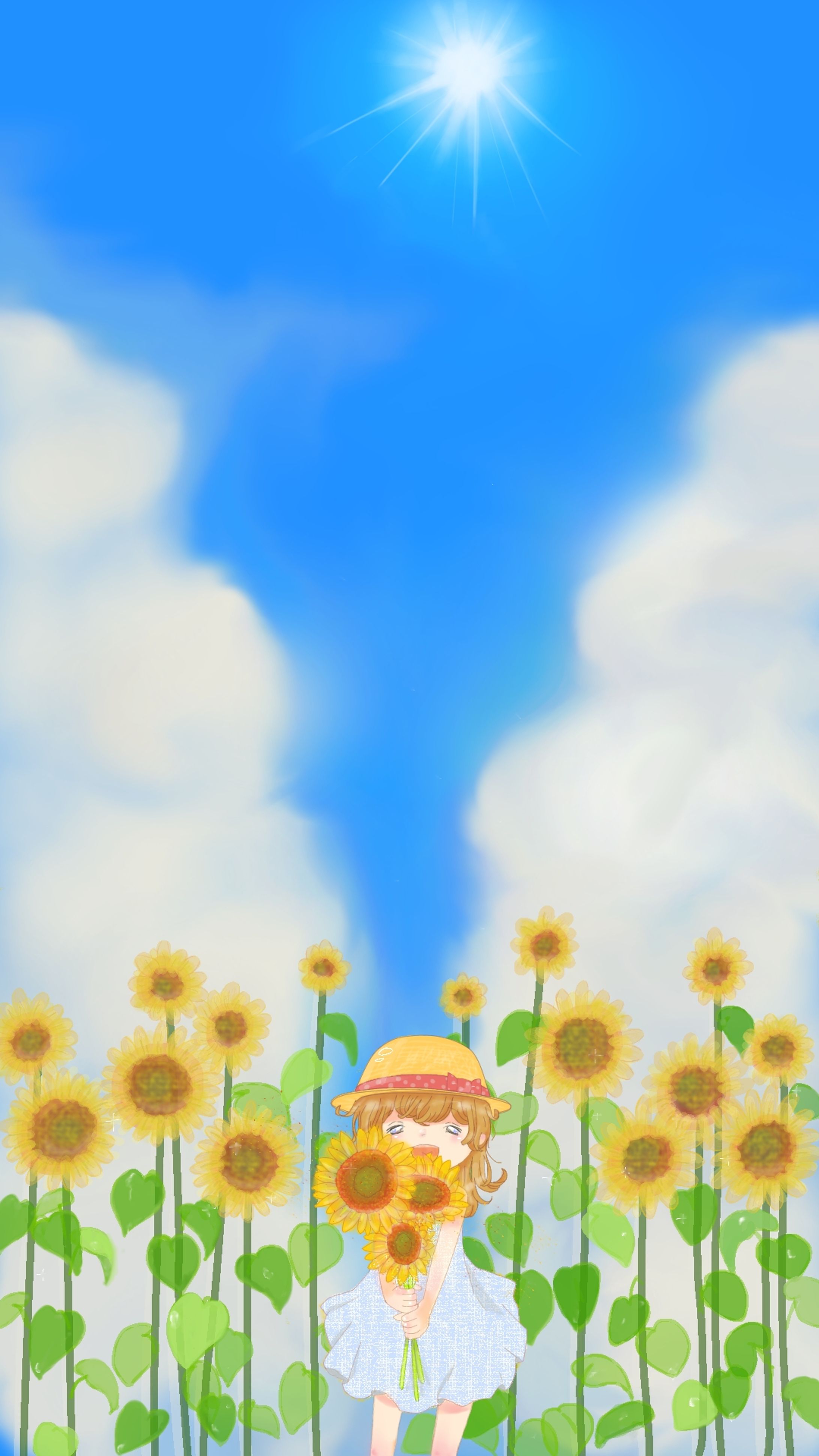 女の子と向日葵-1