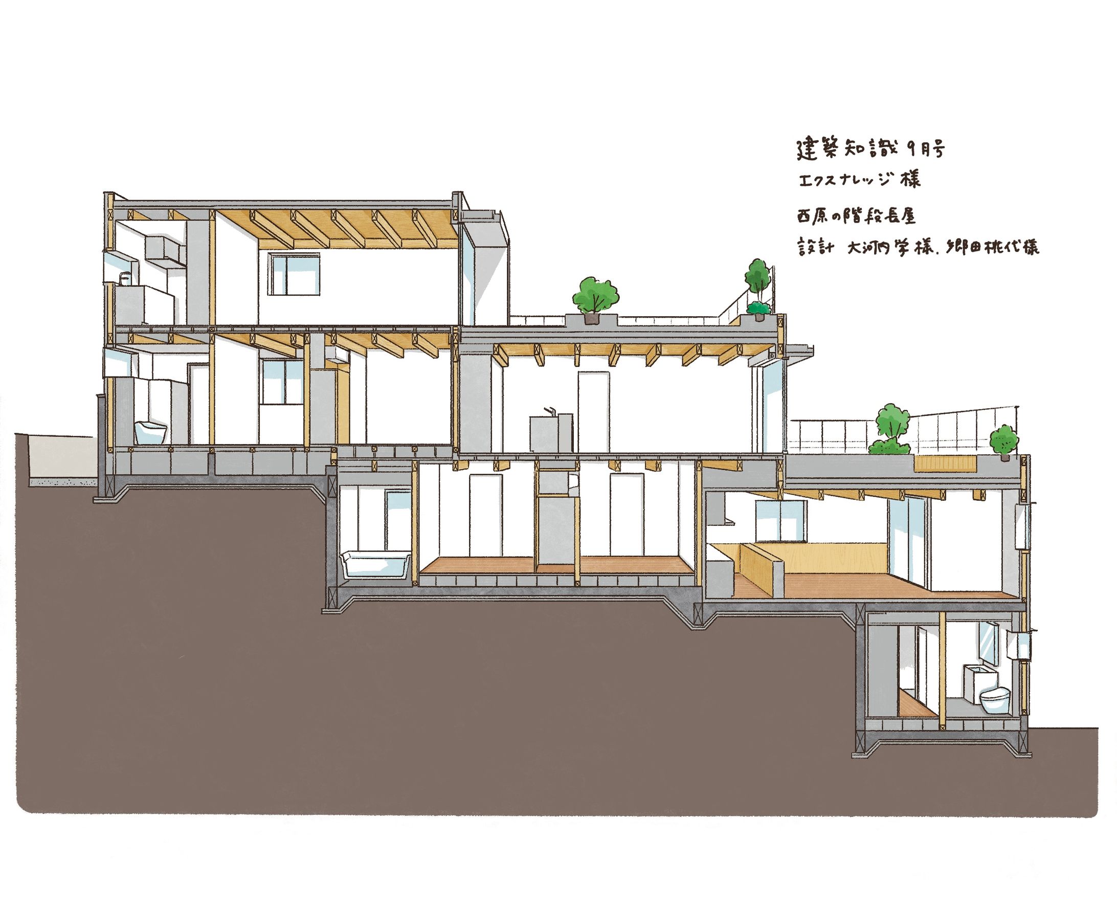 建築知識9月号断面パース-1
