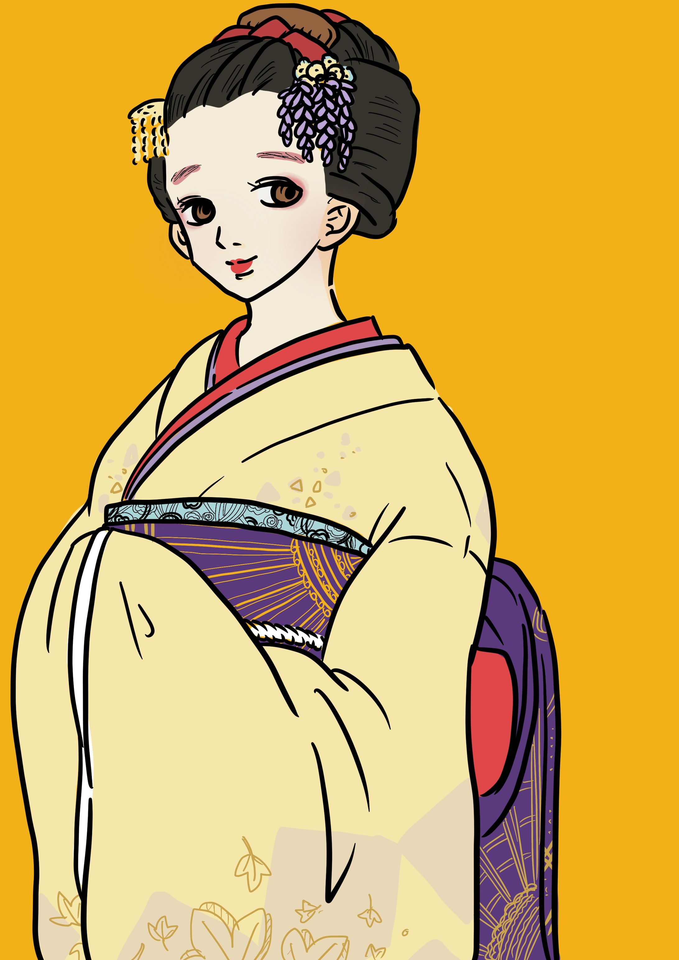 舞妓さんのイラスト-1