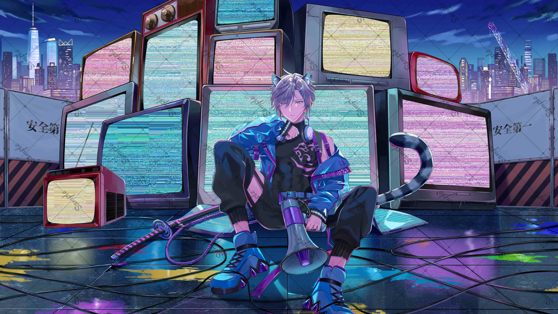 紫蘭蒼空様MV用キャライラスト/背景イラスト-1