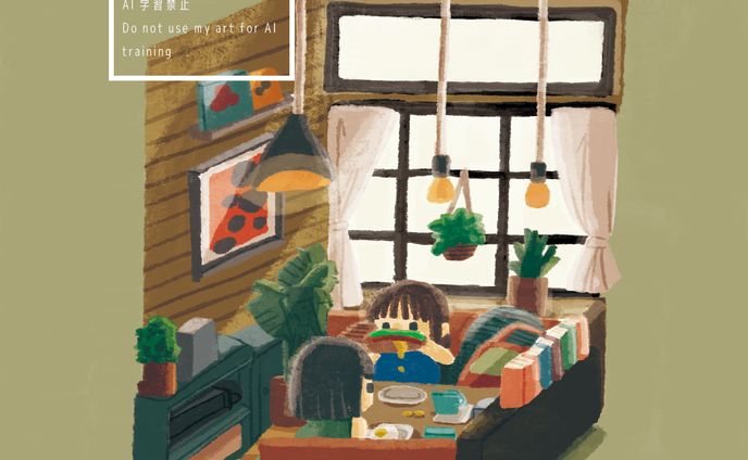 箱庭絵　カフェ