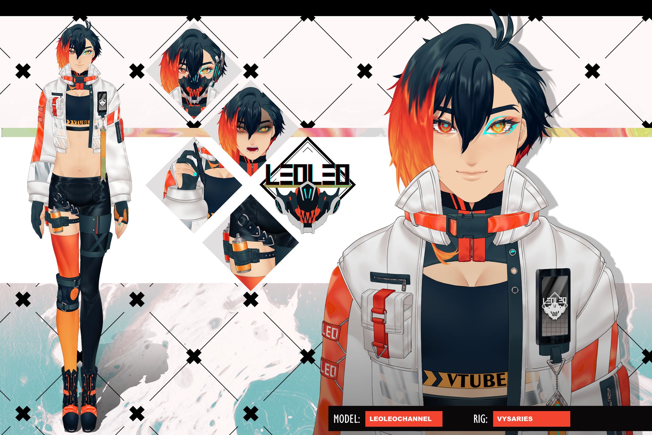 leo redesign ref sheet + VTuber model-1