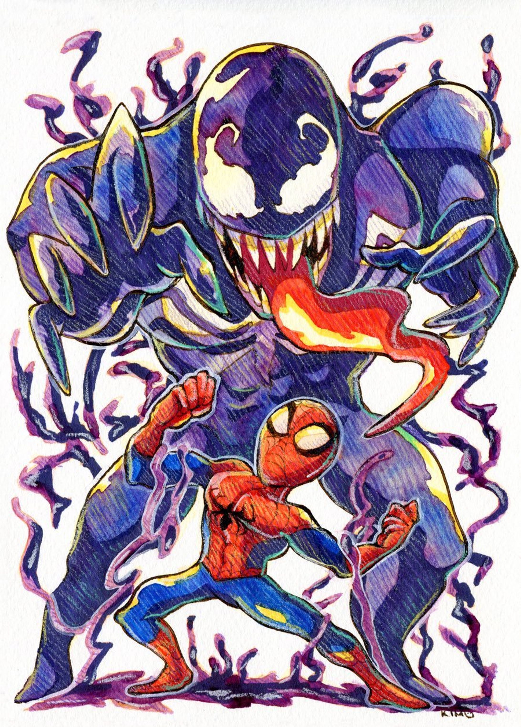 【MARVEL】【コミッション】スパイダーマン VS ヴェノム-1