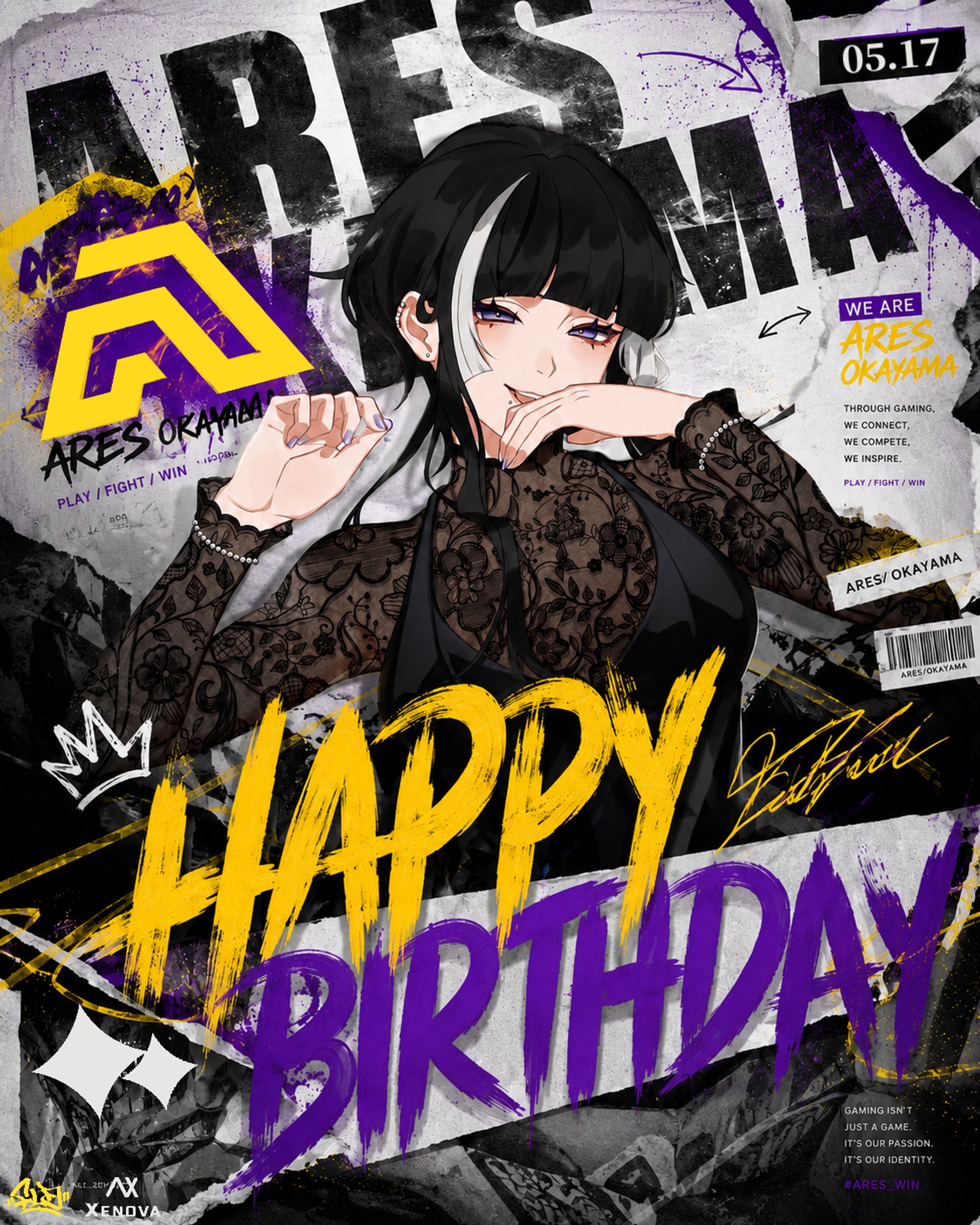自チーム 「ARES OKAYAMA」誕生日🎨-1