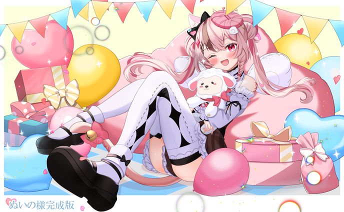 Vtuber 心羽白ぬいの様　お誕生日イラスト
