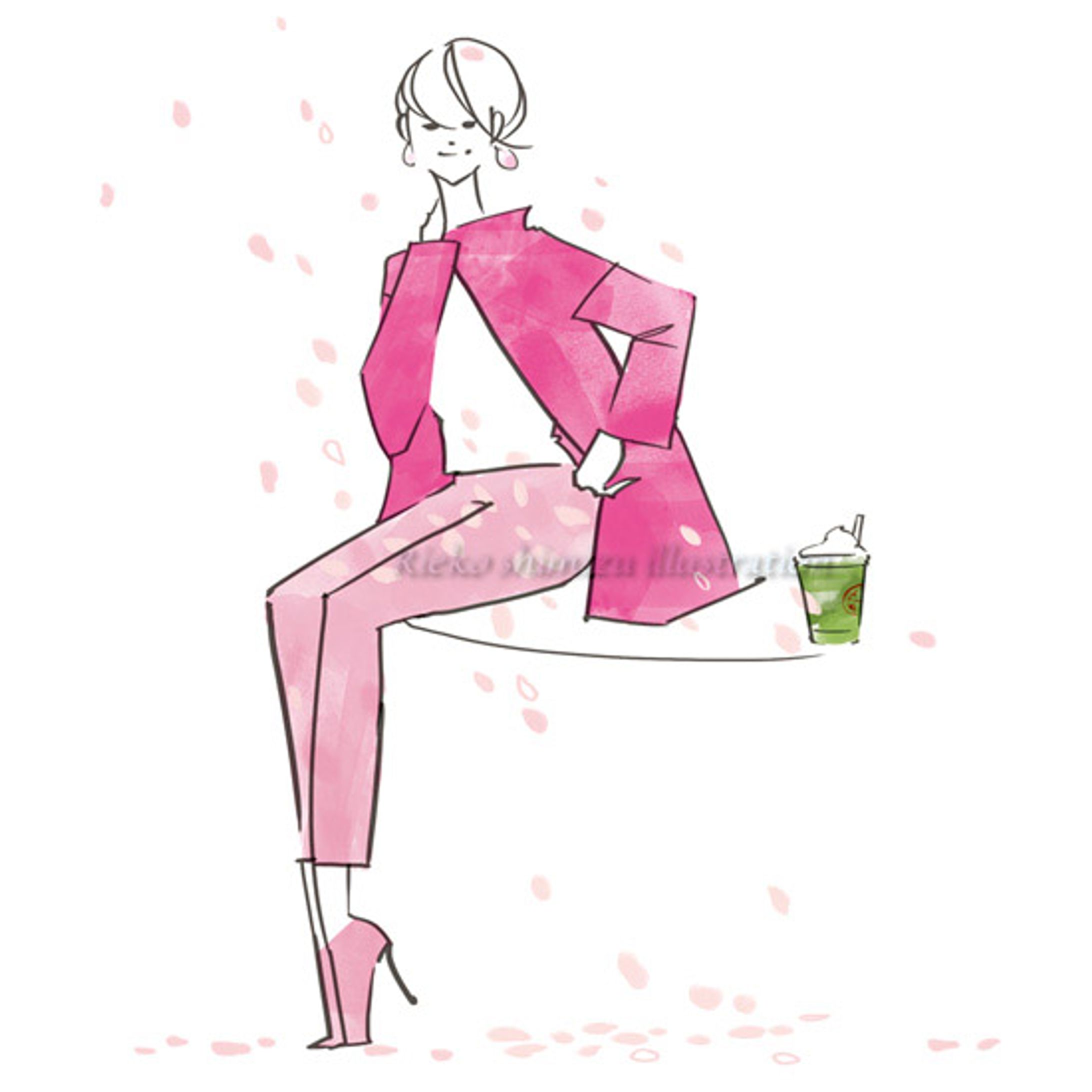 オリジナルイラスト-ピンクをかっこ良く--1