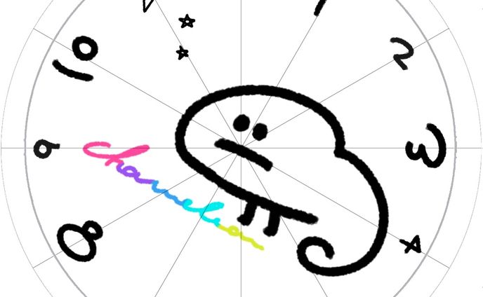 時計盤用「白黒コーデにカメレオン」