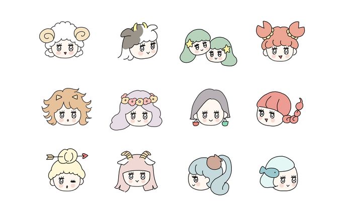サンキュ！2023年6月〜2024年5月号　12星座イラスト