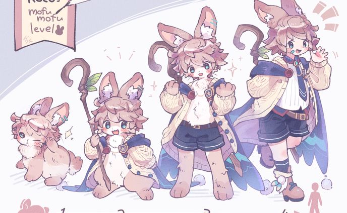 オリジナルキャラクター「ロコ」もふもふレベルイラスト