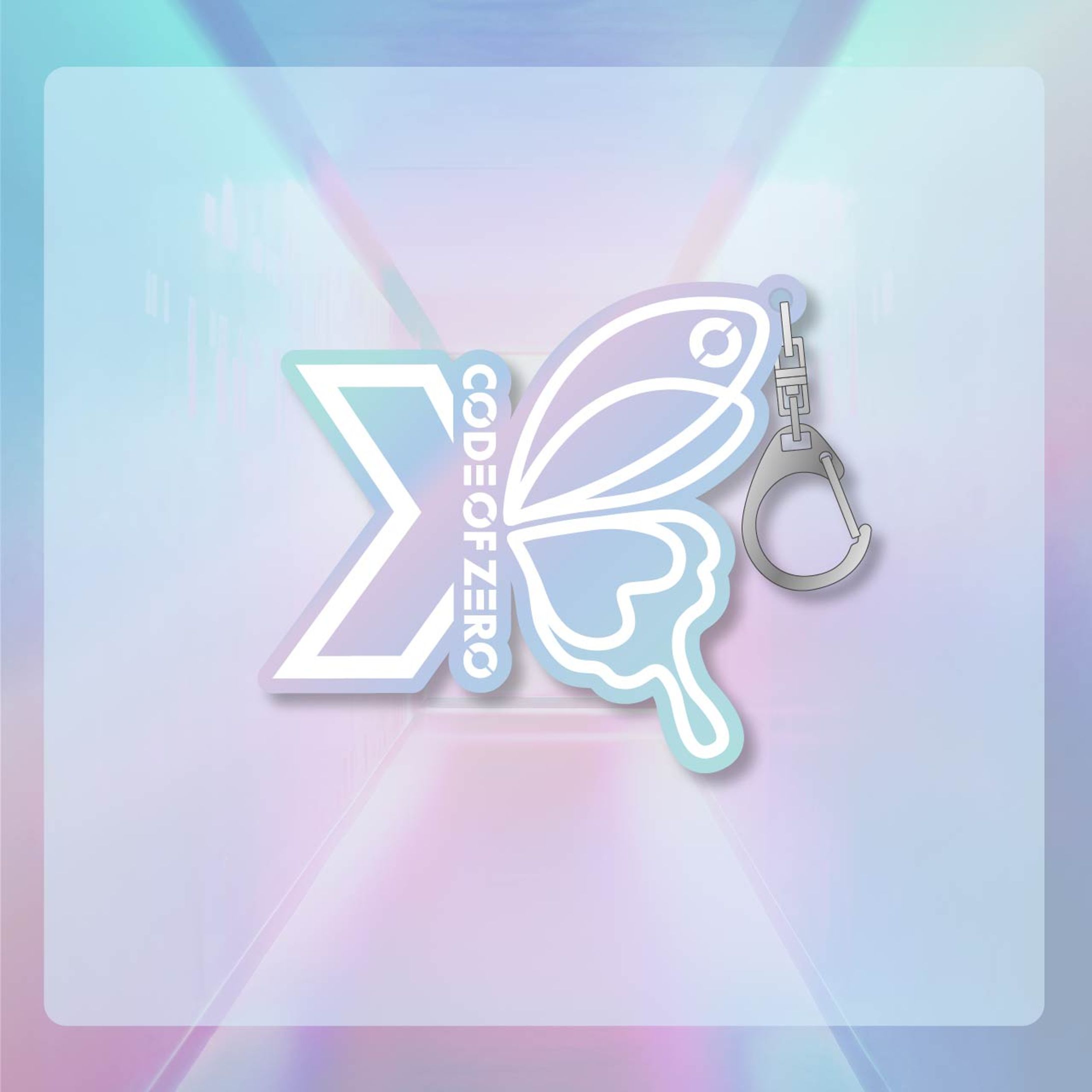 CODE OF ZERO X_butterfly logo aurora keychain-1