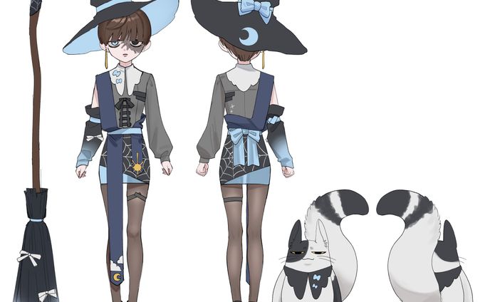 ハロウィン魔女キャラデザ