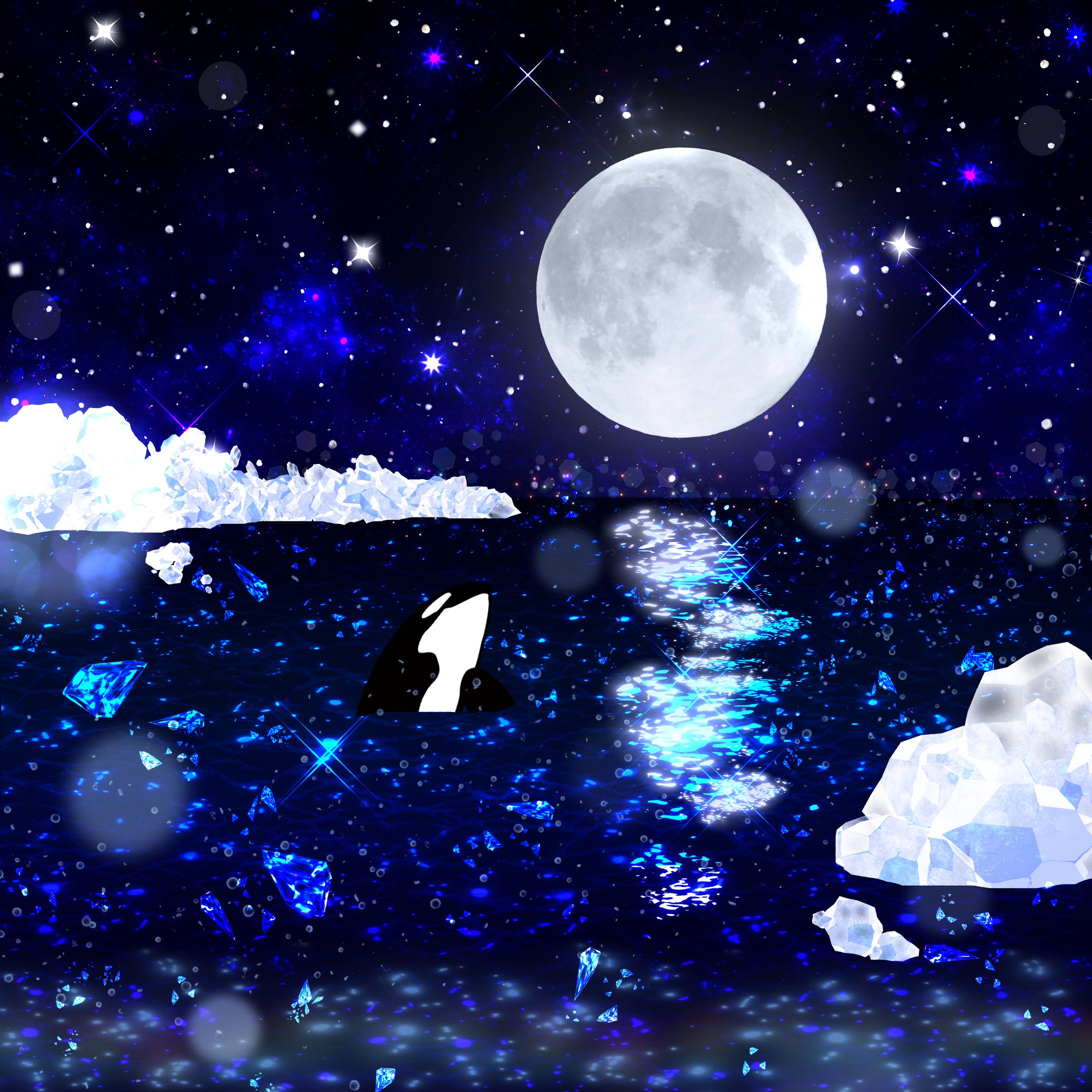 趣味:イラスト③『ひとりぼっちのシャチ』-1