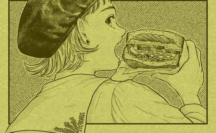 【食べ物×人物シリーズ】サンドイッチ×セーラーカラーの人