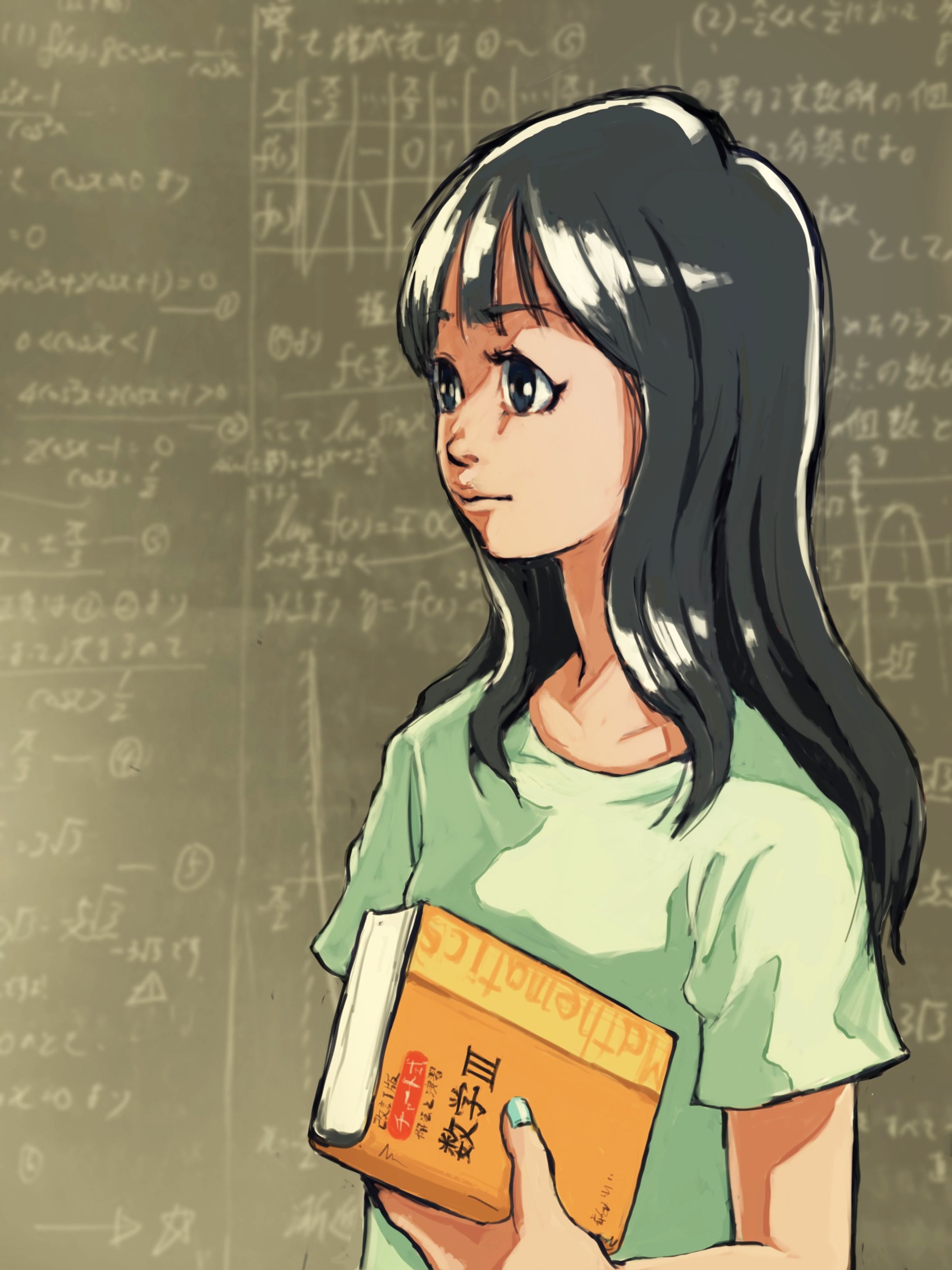 黄チャートと女の子-1