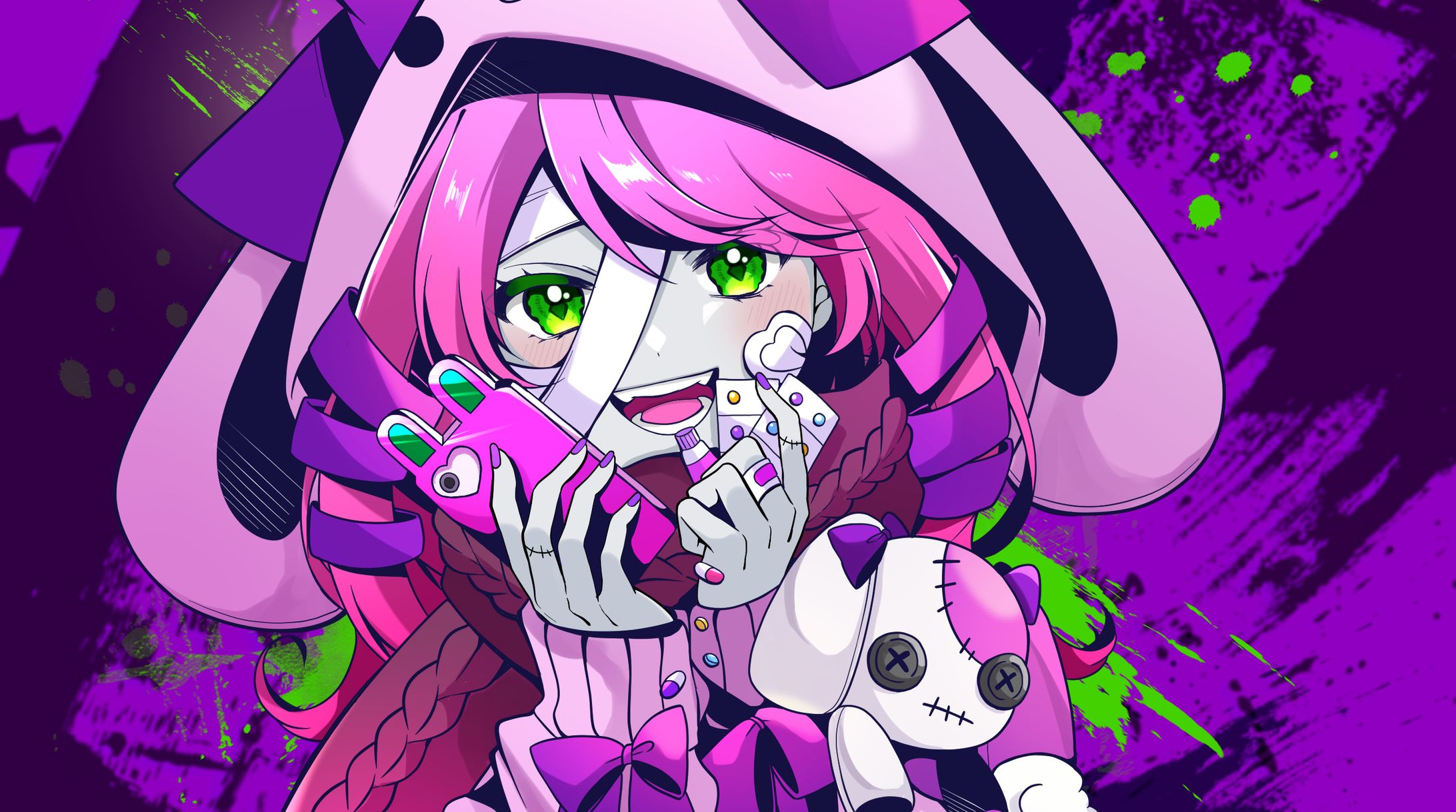 リリぴ様　「病み垢ステロイド」　歌ってみた動画用イラスト-1