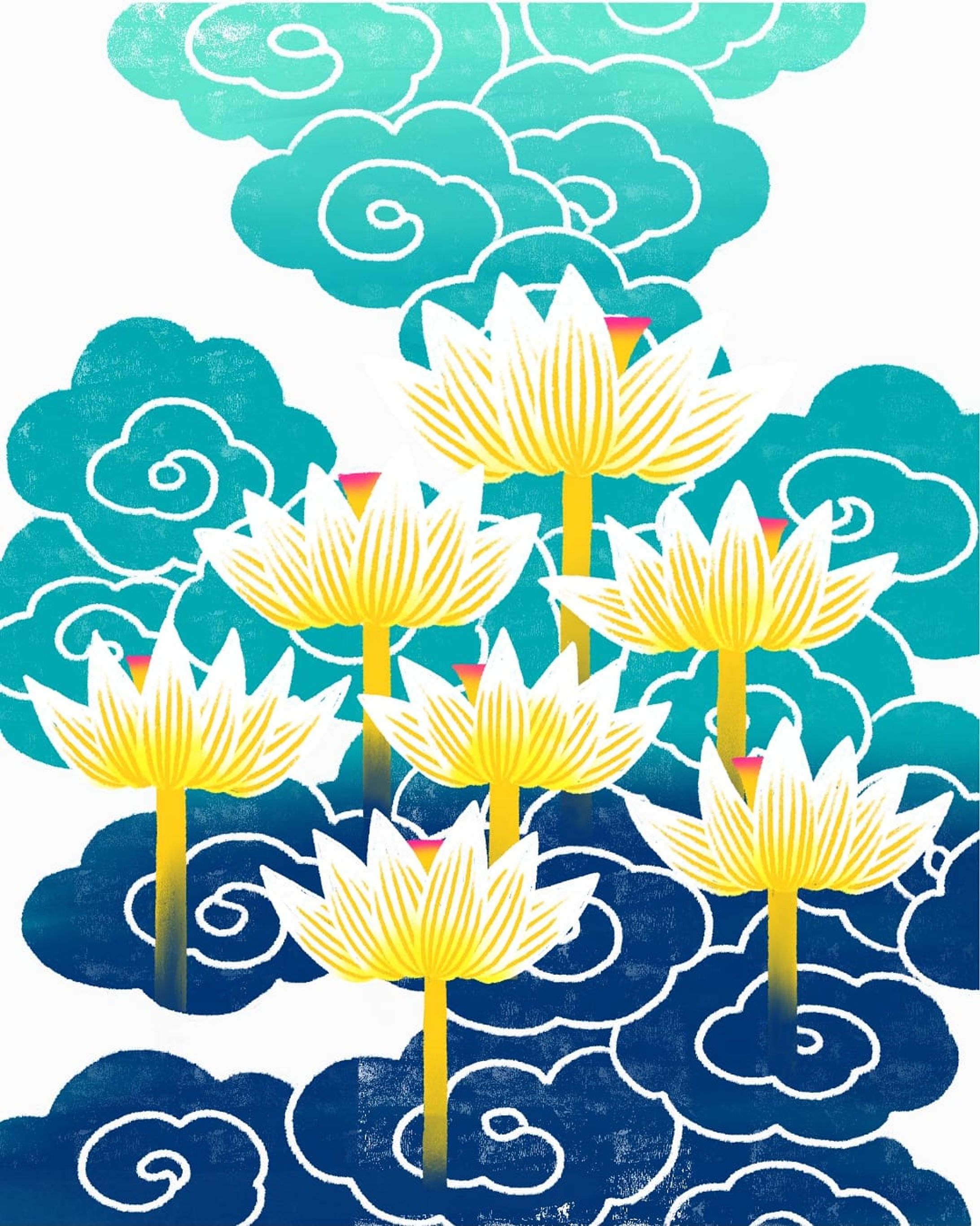 雲と蓮-1