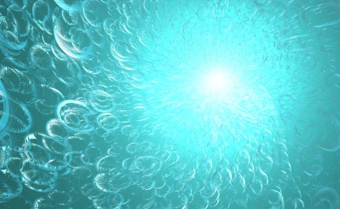 Bubbles underwater.