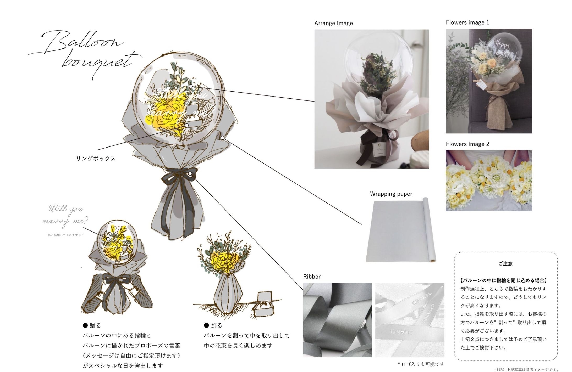 指輪とフラワーアレンジメントの提案-1