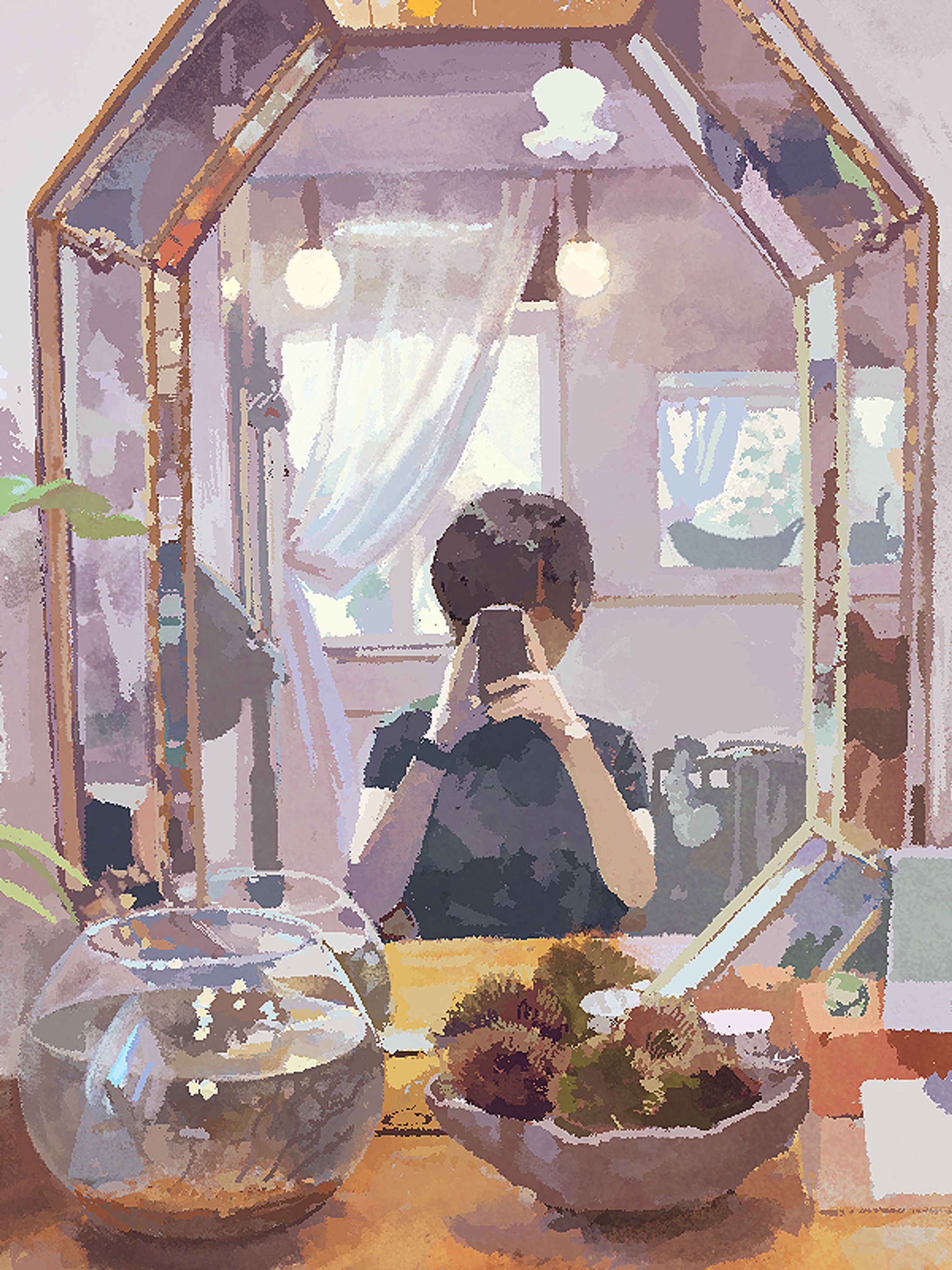 鏡と人物-1