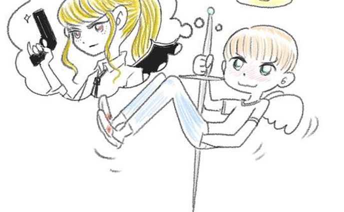 悪魔さんにゾッコンな天使くん #illustration #pixiv  #pixivsketch