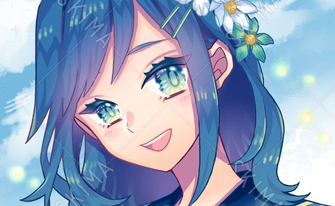 【SKIMA販売】花とセーラーと女の子