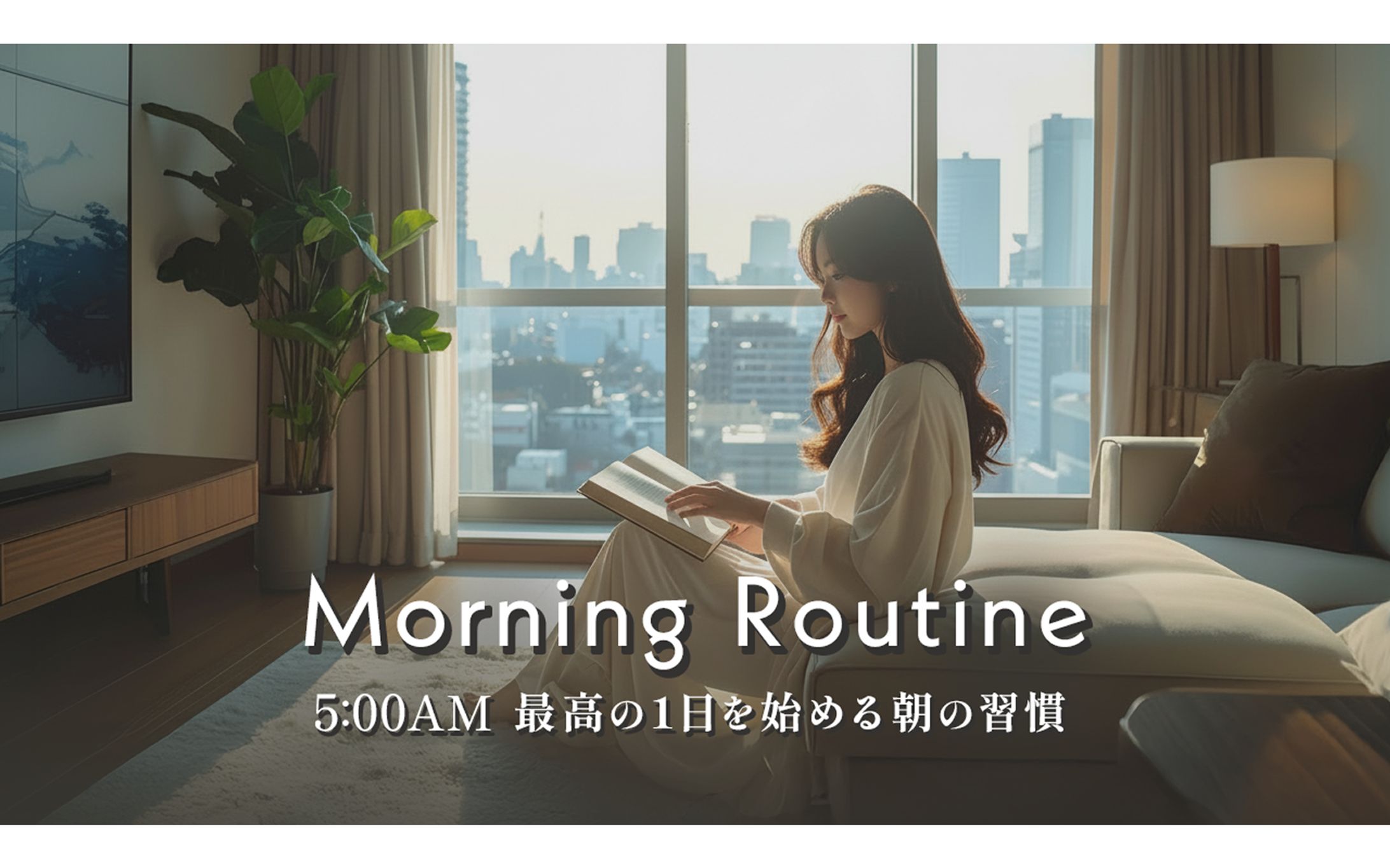 【自主制作】都内一人暮らしのモーニングルーティン サムネイル -1