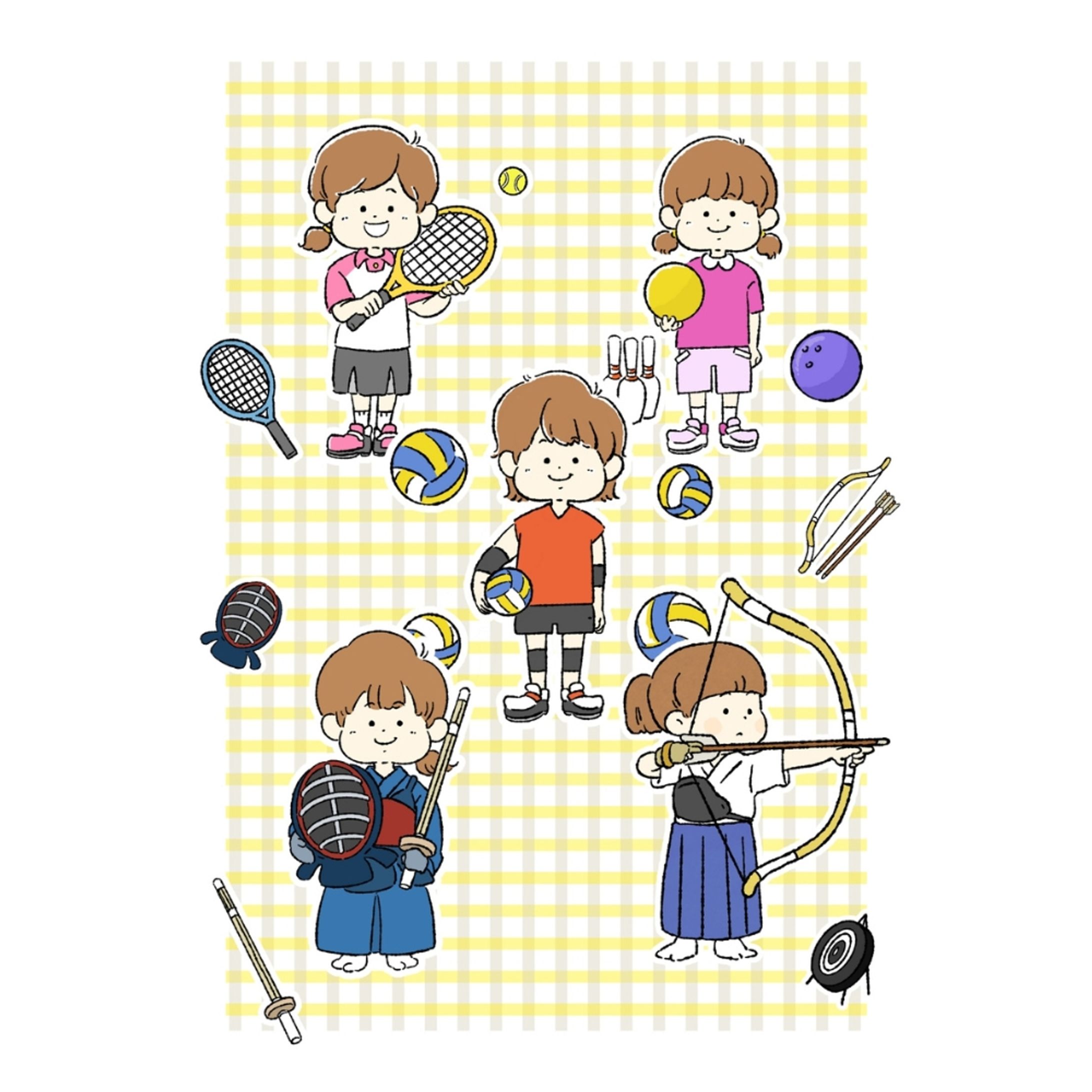 部活イラスト（女の子）-1